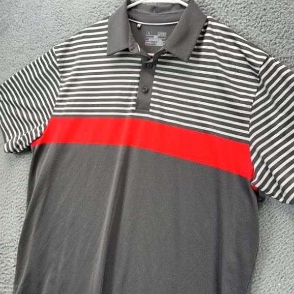 Under Armour Under Armour HeatGear Polo Shirt Men XL Grey Striped Loose Golf Rugby Activewear Size US XL / EU 56 / 4 - 4 Thumbnail