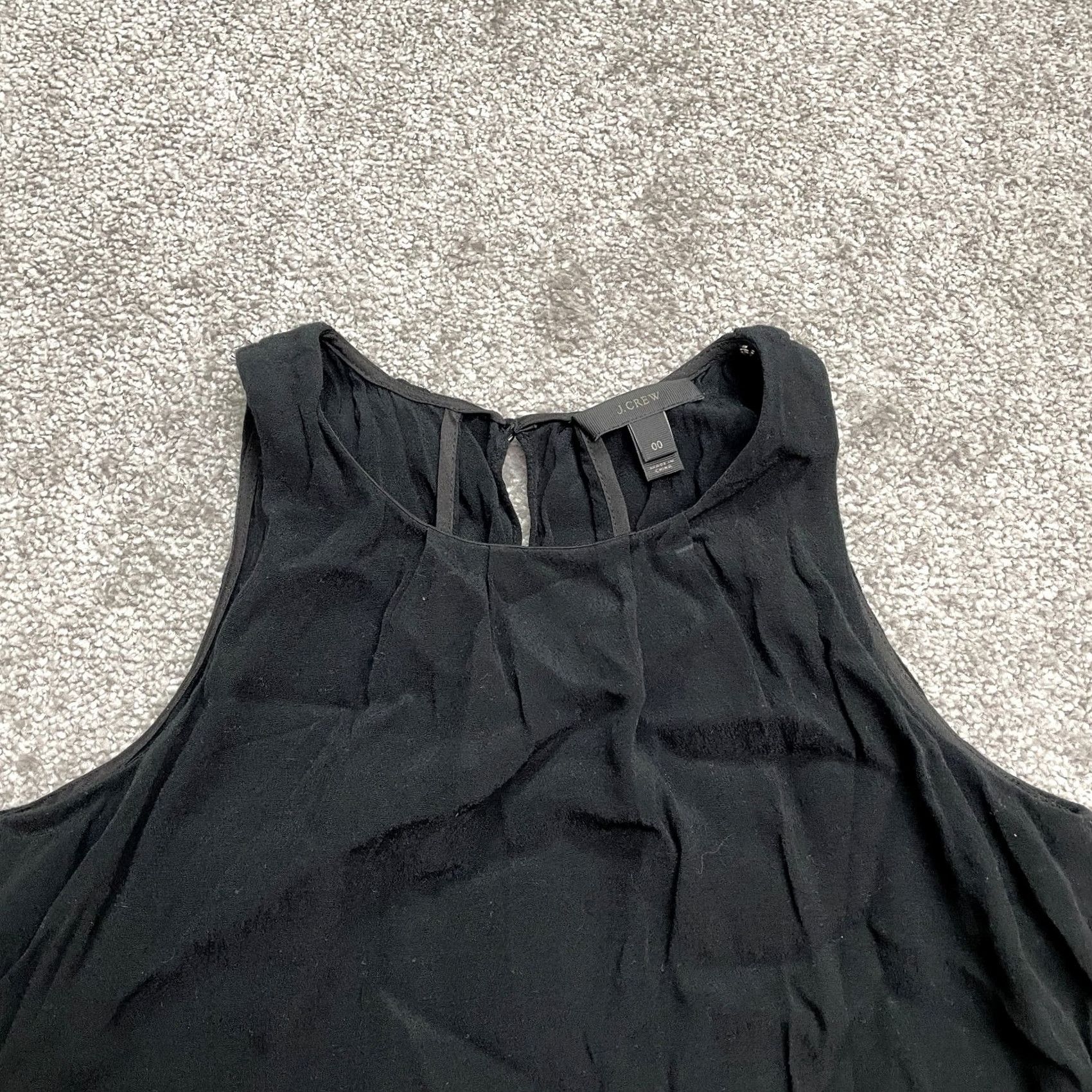 J.Crew J.CREW Halter Tank Top Blouse Womens 00 Solid Black Sleeveless Layered Casual Shirt Dress? Size XXS / US 00 / IT 34 - 3 Thumbnail