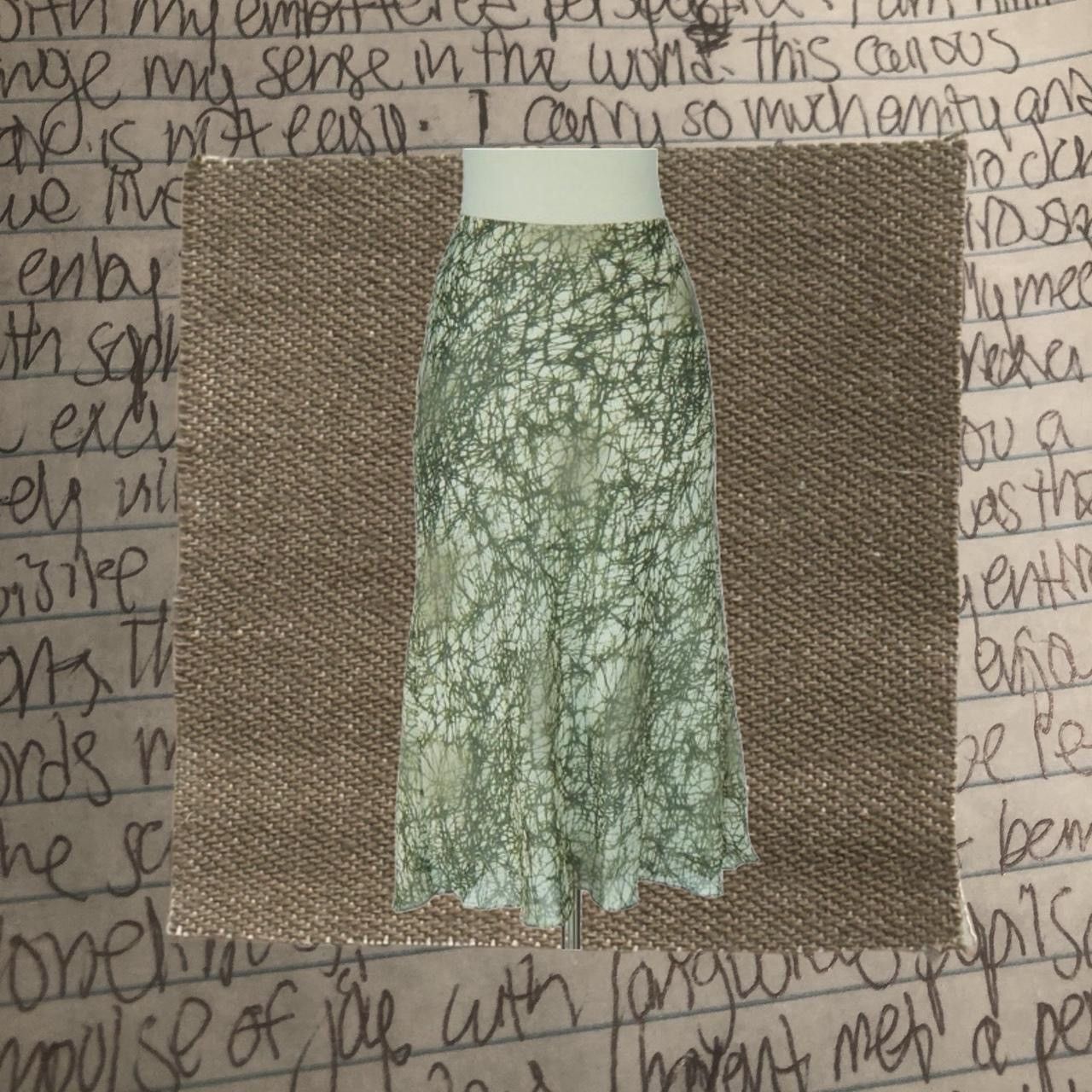 Lafayette 148 silk midi skirt with abstract twig print Size 24" / US 00 / IT 34 - 2 Thumbnail