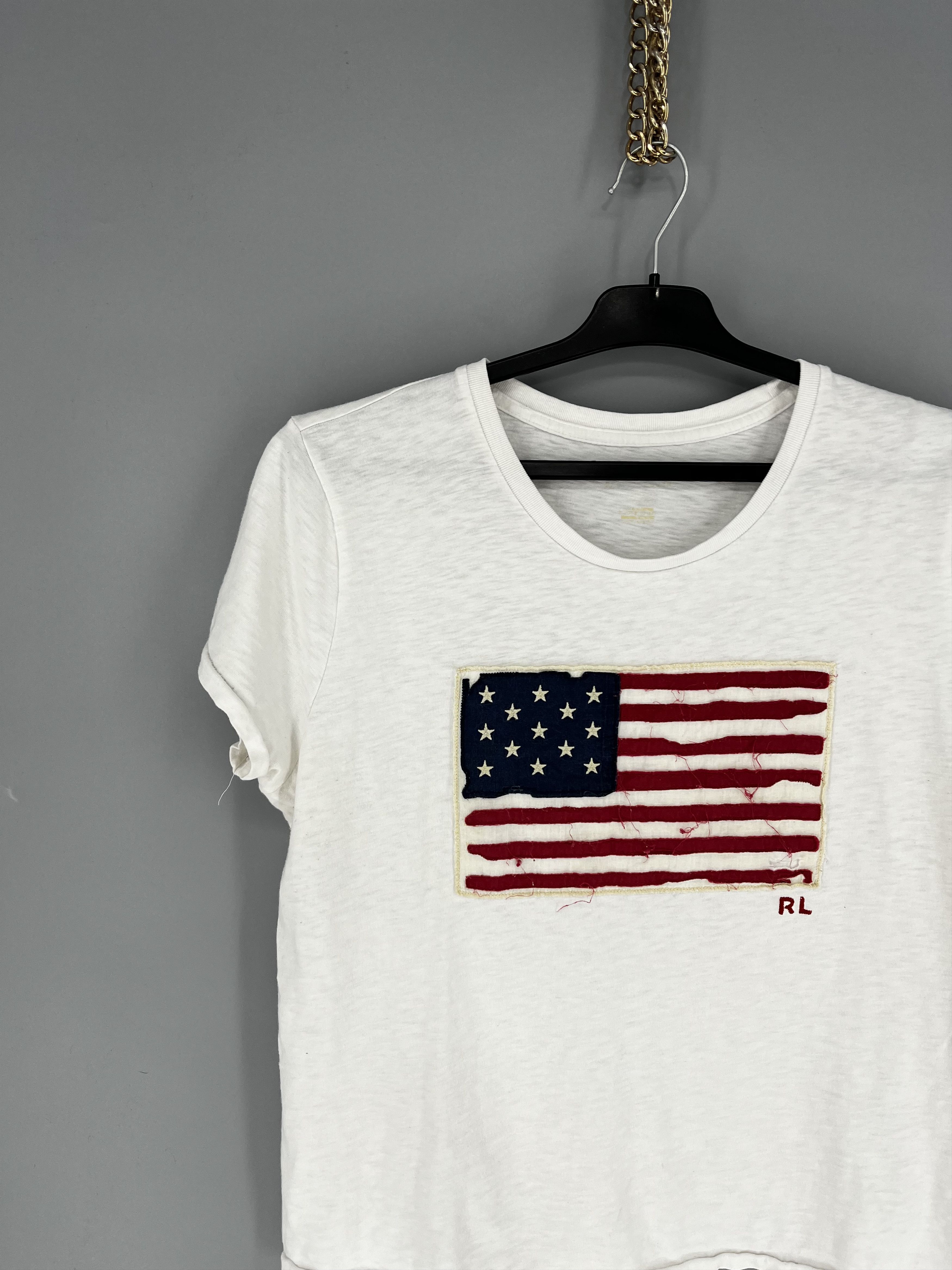 Polo Ralph Lauren Ralph Lauren White cotton crew-neck T-shirt with flag patch Size L / US 10 / IT 46 - 6 Thumbnail