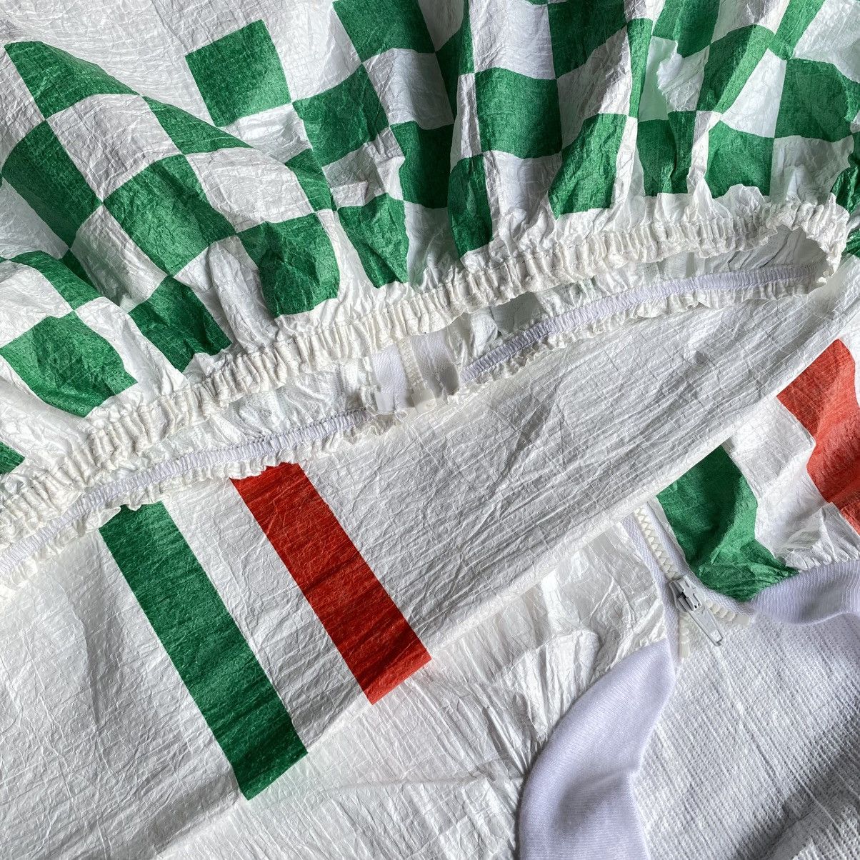 Vintage Tyvek Long-Sleeve Cycling Jersey - White & Green Accent. Size US M / EU 48-50 / 2 - 7 Thumbnail