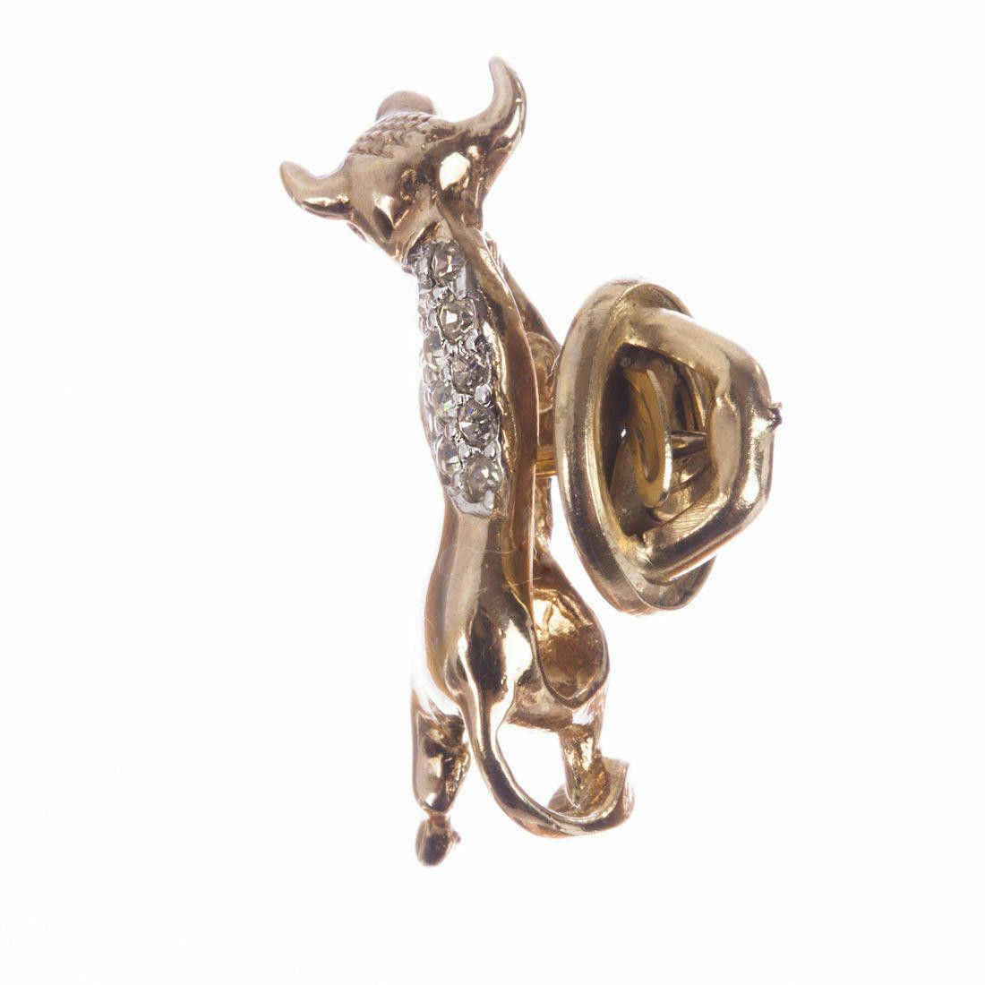 Designer Panetta Rhinestone Bull Pin Size ONE SIZE - 4 Thumbnail