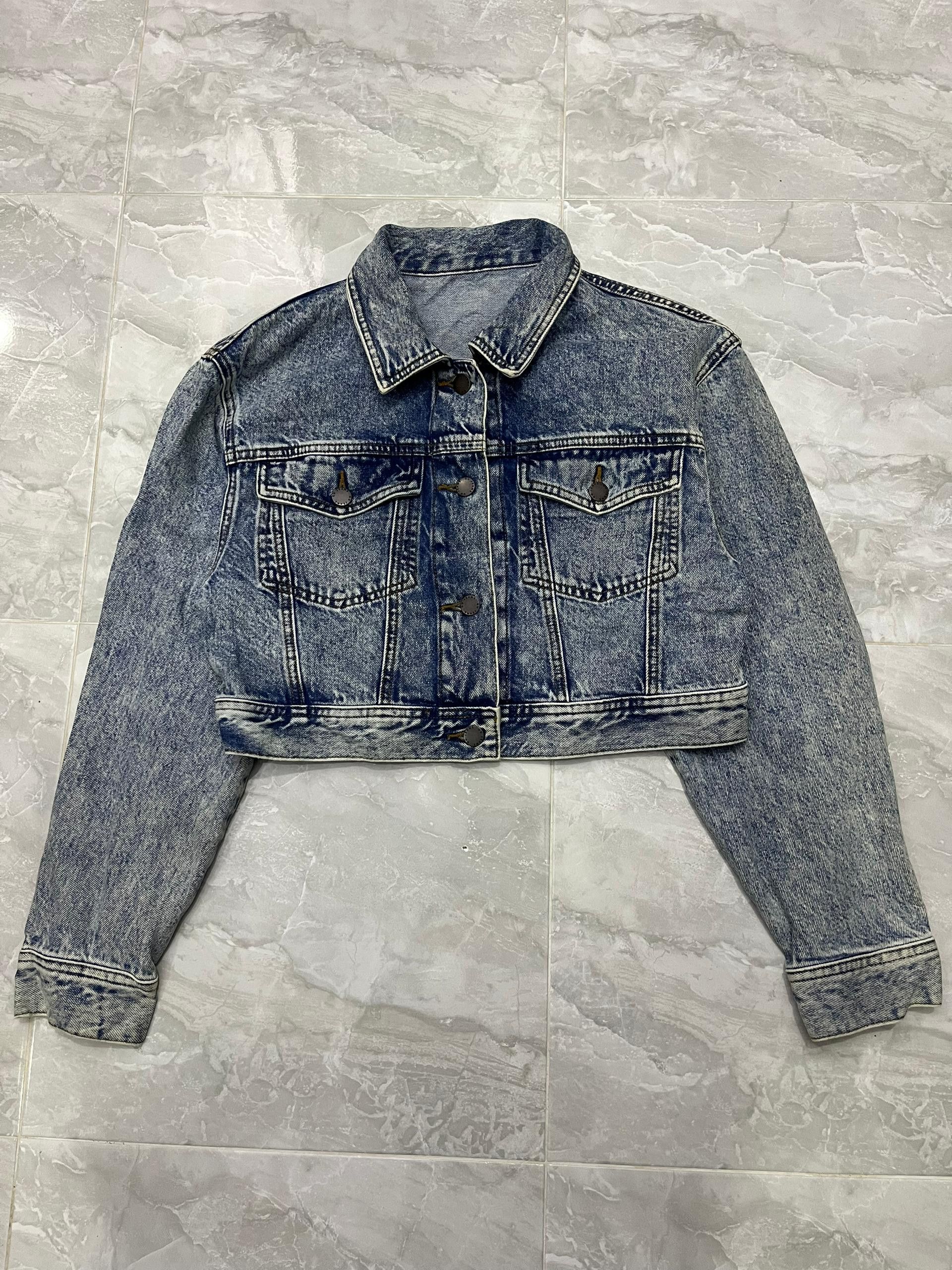 GU GU Cropped Denim Jacket Acid Wash Japan Size S / US 4 / IT 40 - 12 Thumbnail