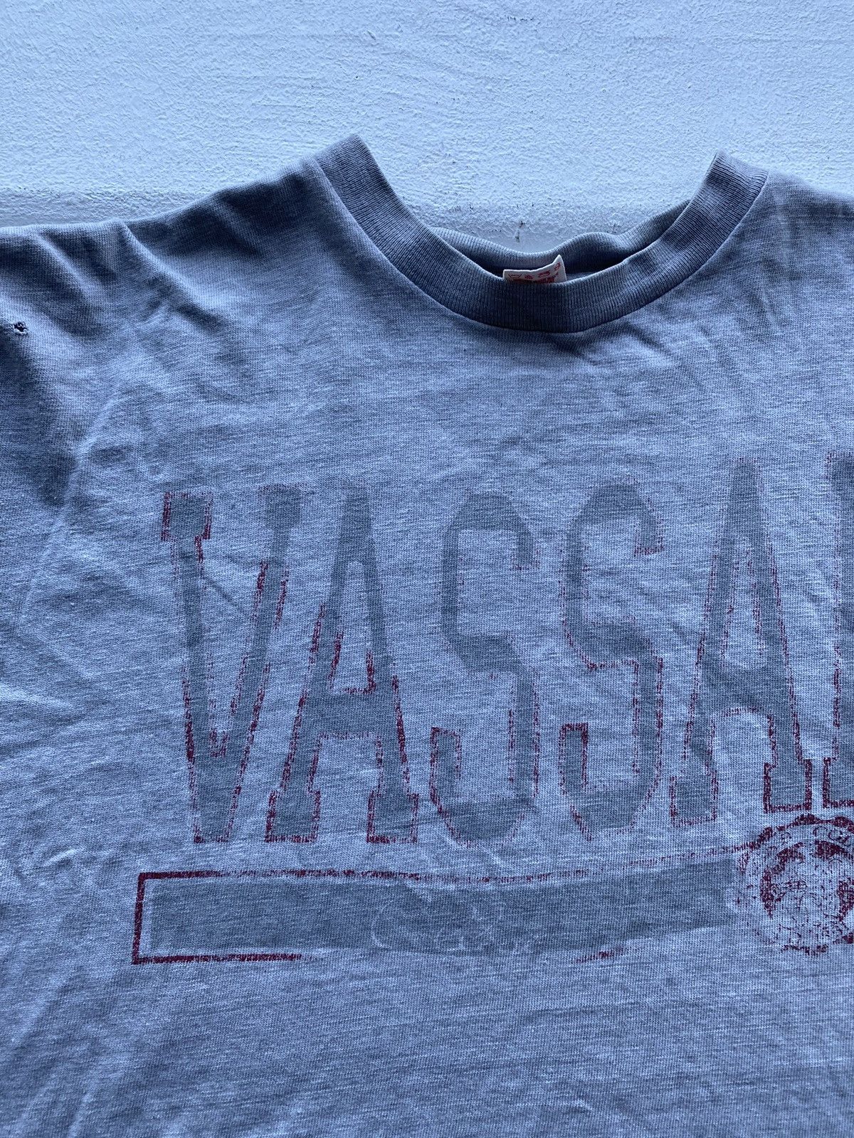 Vintage 1980s🔥Vassar College Gray Vintage Shirt Men University Size US L / EU 52-54 / 3 - 3 Thumbnail