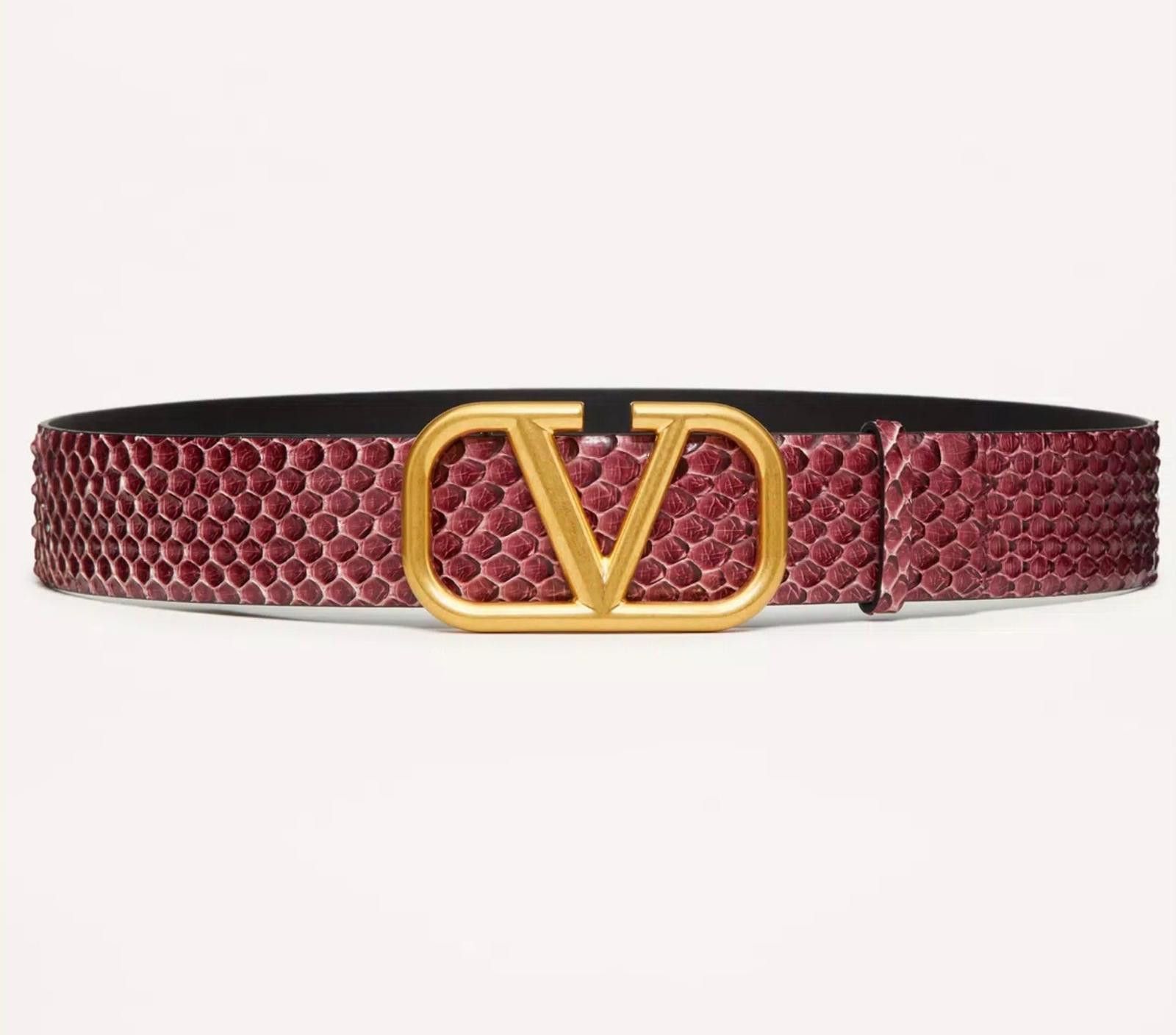 Valentino Valentino Vlogo Signature Python Belt 40mm Size 85 Size ONE SIZE - 1 Thumbnail