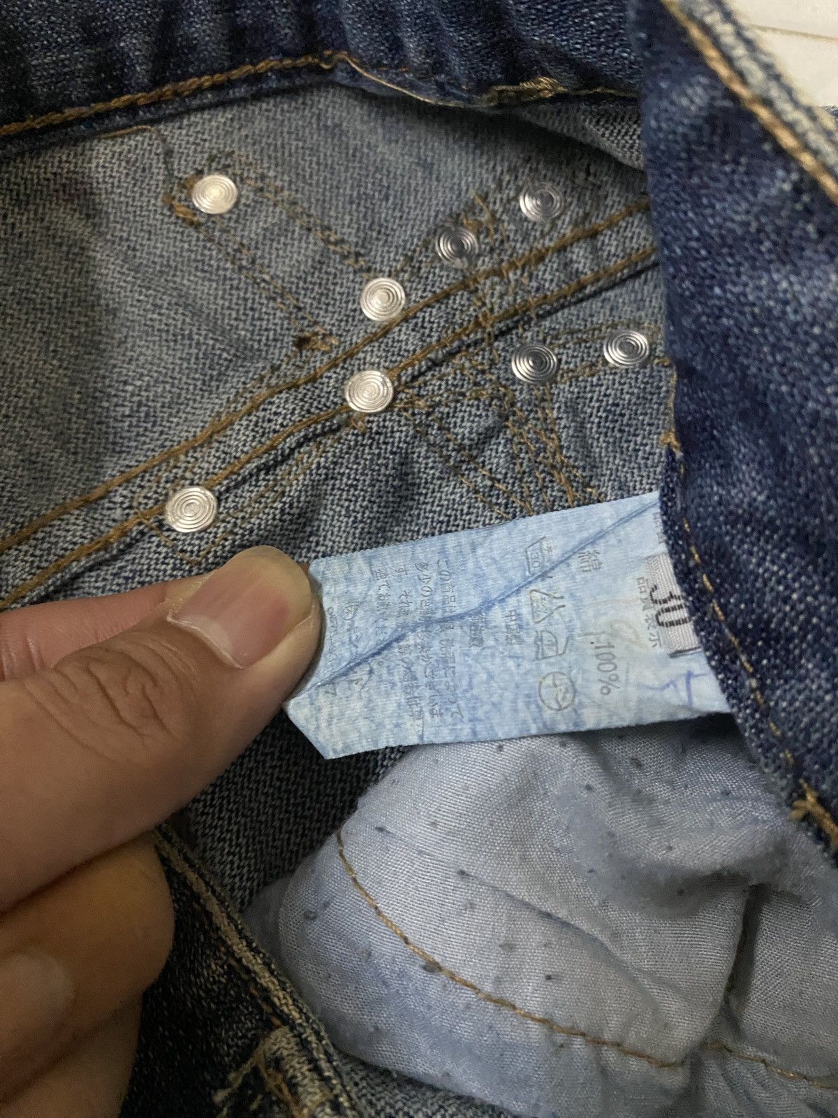 If Six Was Nine Japanese Flared Studded Cross Rhinestone Jeans Size US 31 - 13 Thumbnail