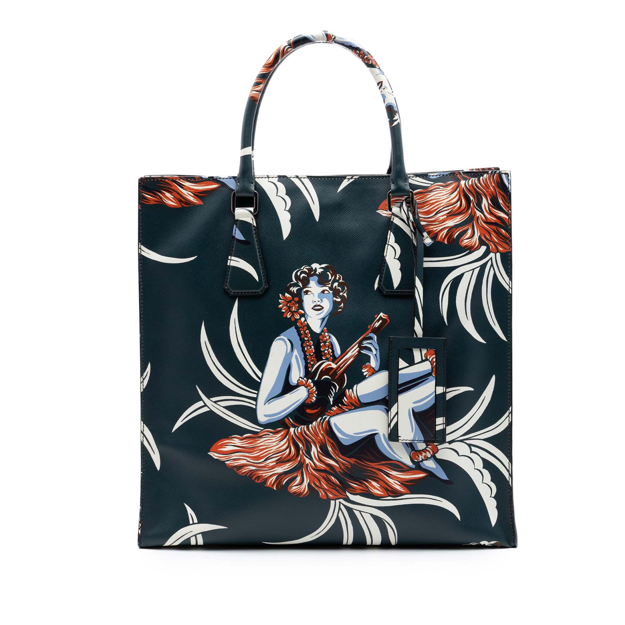Prada Saffiano Hawaiian Print Tote Size ONE SIZE - 1 Thumbnail
