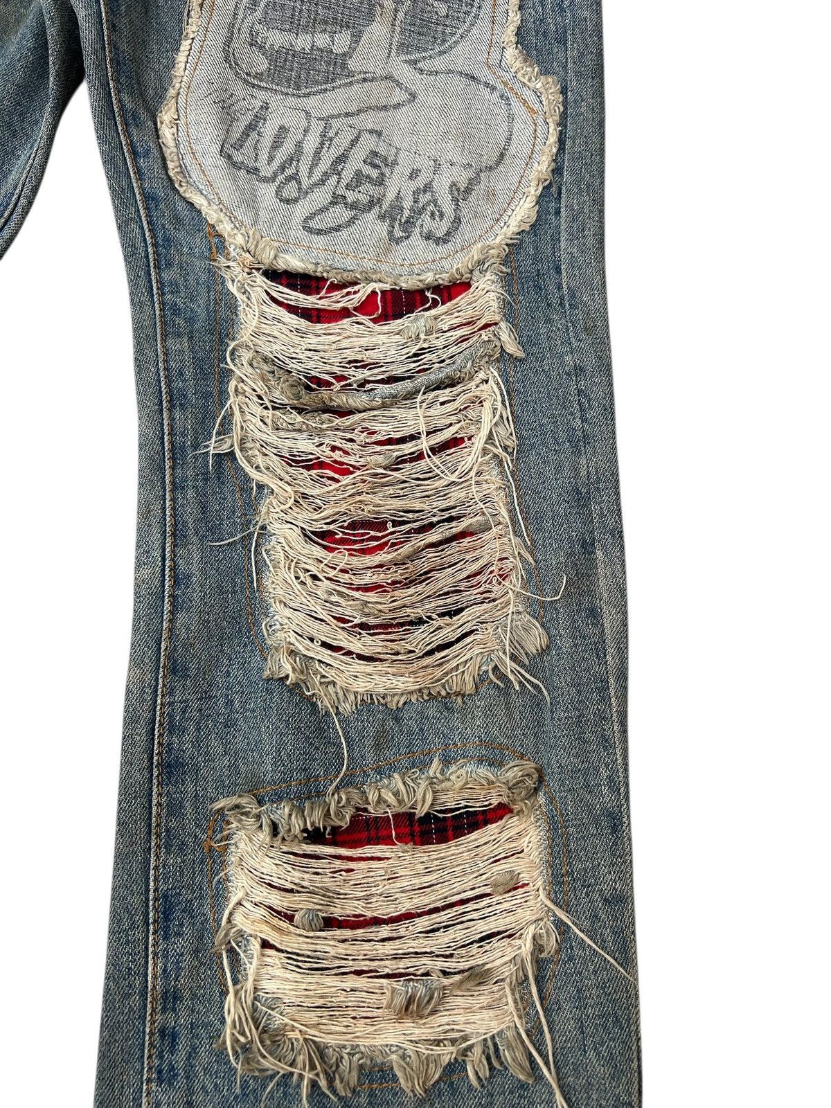 Super Lovers Vintage Super Lovers Japan Distress Dirty Mud Denim Jeans Size US 31 - 12 Thumbnail