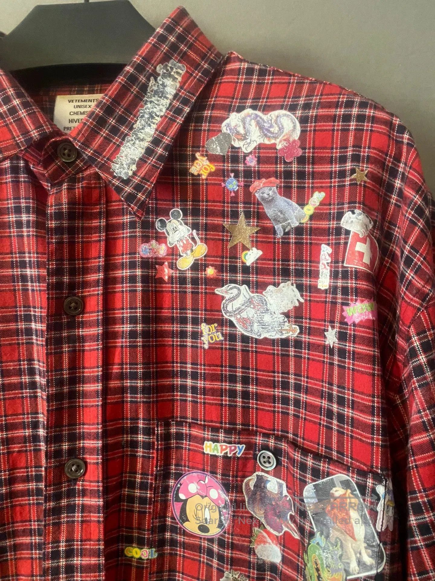 Vetements vetements red plaid shirt with stickers. Size US S / EU 44-46 / 1 - 4 Thumbnail