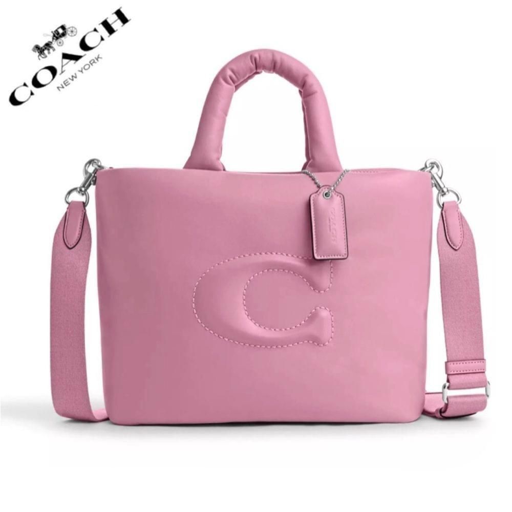 image of NWT Coach Pillow Leather Tote in Pink, Women's