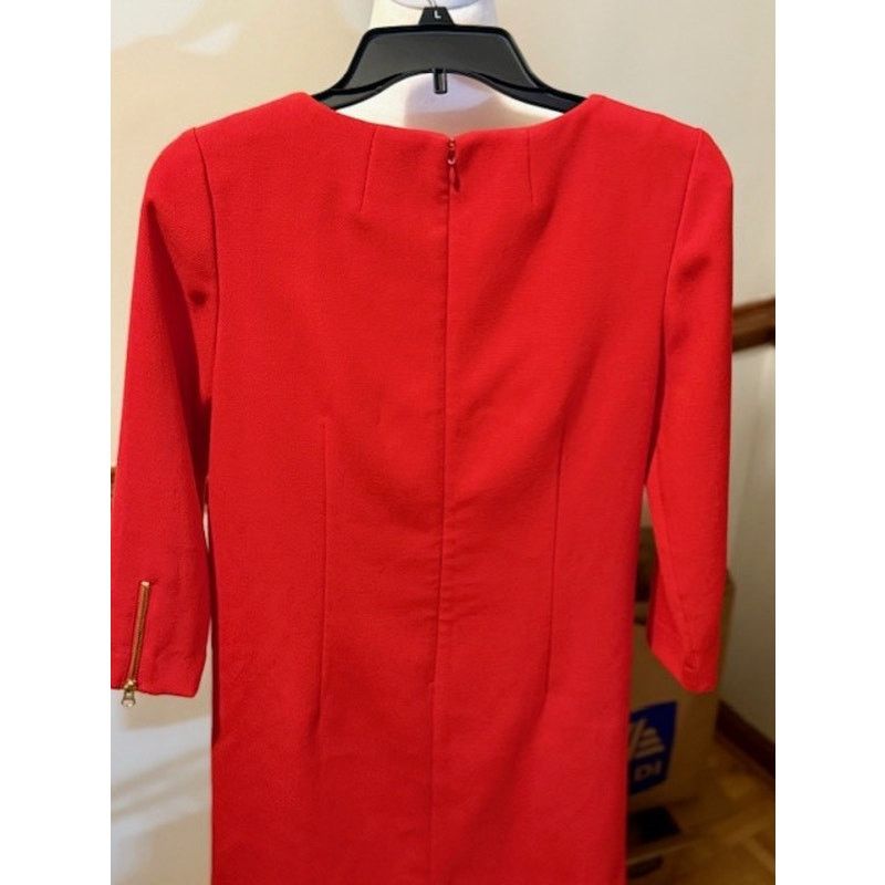 J.Crew J.Crew Red Sheath Dress Gold Zipper Detail 3/4 Sleeve Size 0 Size XS / US 0-2 / IT 36-38 - 11 Thumbnail