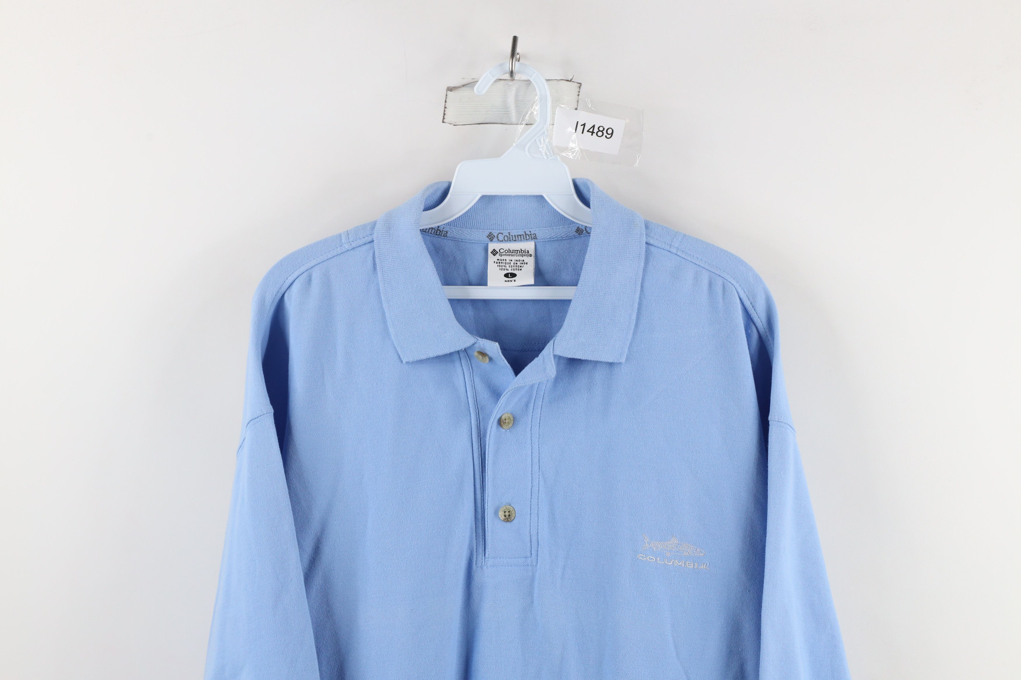 Columbia × Vintage Vintage Columbia Out Fish Collared Polo Shirt Light Blue Size US L / EU 52-54 / 3 - 2 Thumbnail