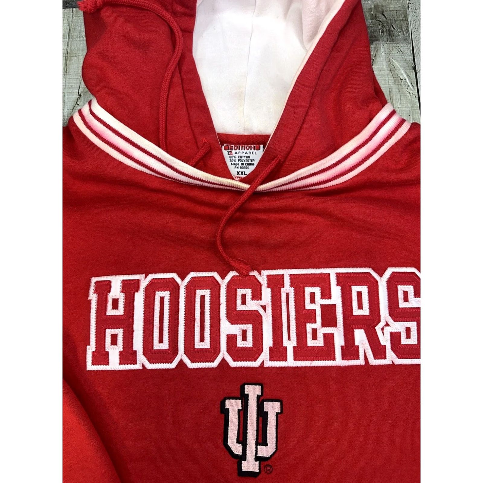 Vintage VINTAGE Hoosiers Crewneck Hoodie 2XL Red Mens Oversized 90s Pullover Hoodie Size US XXL / EU 58 / 5 - 2 Thumbnail