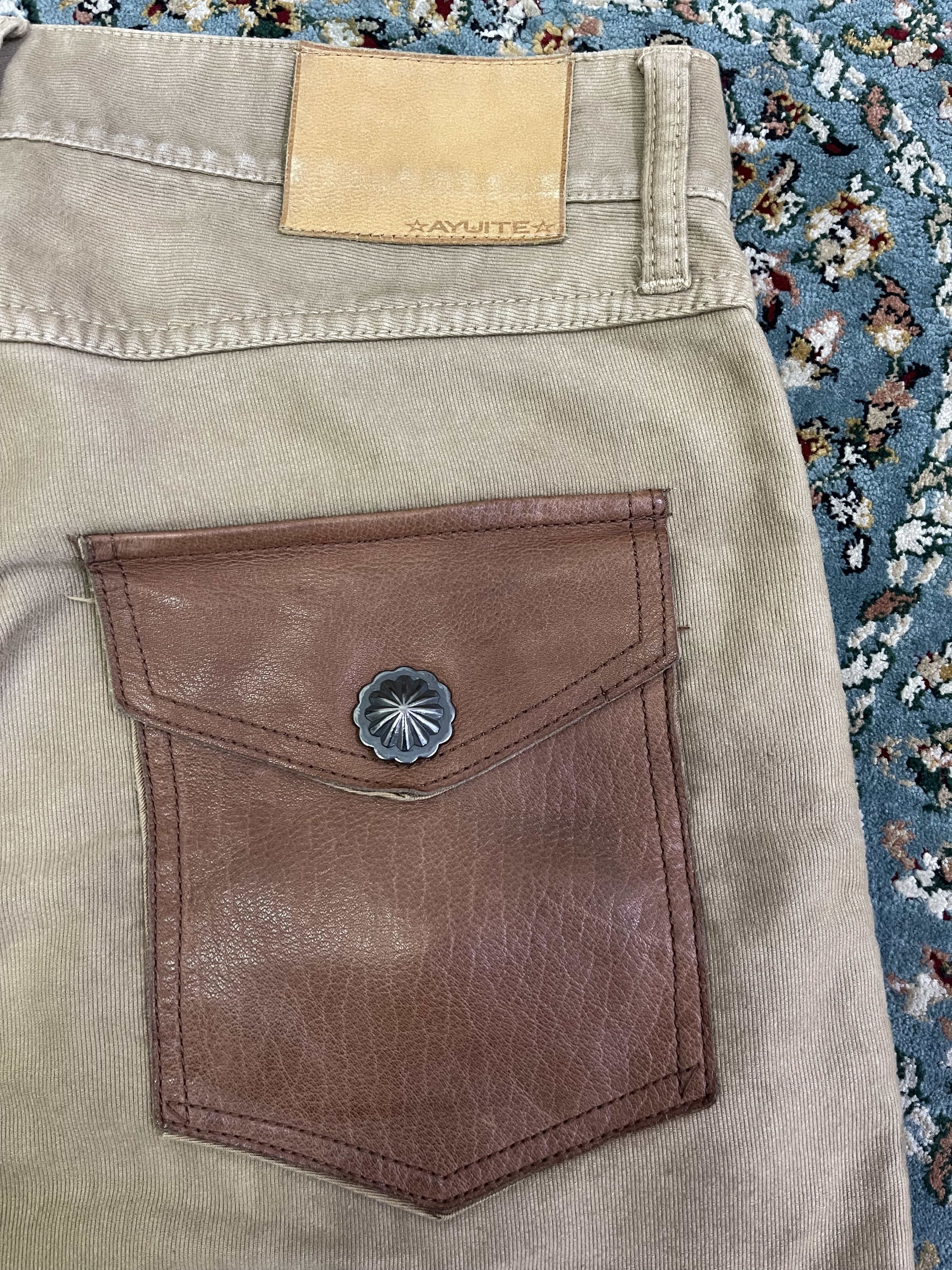 If Six Was Nine AYUITE Flared Leather Pocket Bushpants Beige Travis Scott Size US 32 / EU 48 - 3 Thumbnail