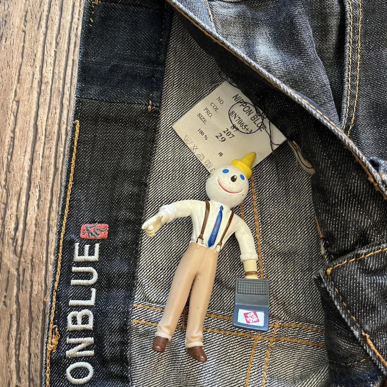 Vintage Y2K Nippon Blue Jizo Bosatsu Jeans Size US 29 - 3 Thumbnail