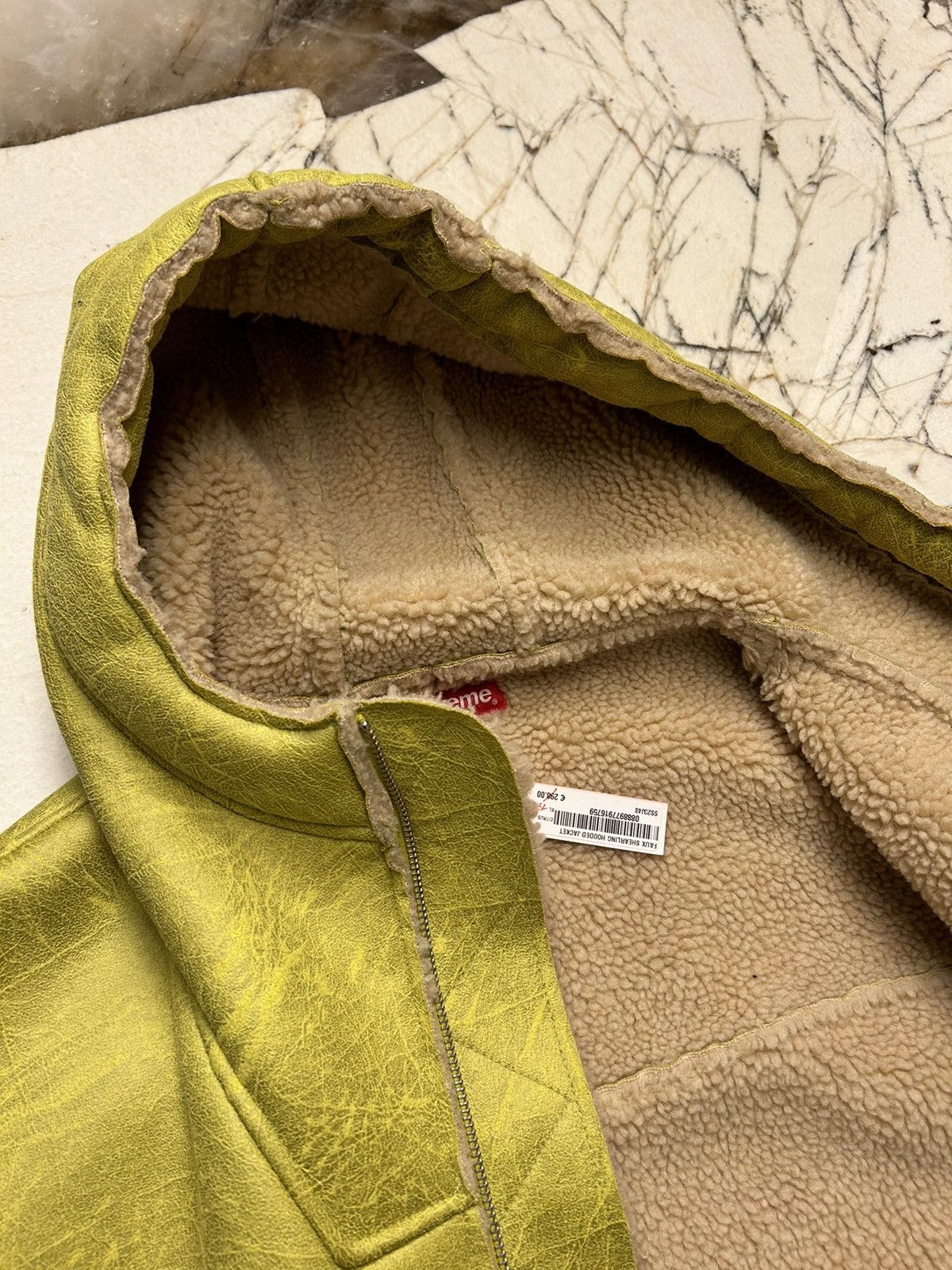 Supreme Faux Leather Shearling Hooded Jacket SS23 Size US XL / EU 56 / 4 - 16 Thumbnail