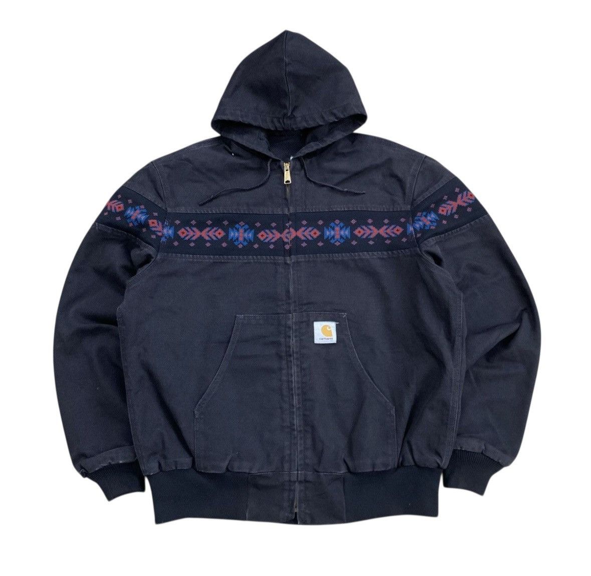 Carhartt RARE PIECE 1990s Vintage Carhartt Aztec JR0005 Zip HOODIE Size US XL / EU 56 / 4 - 1 Thumbnail