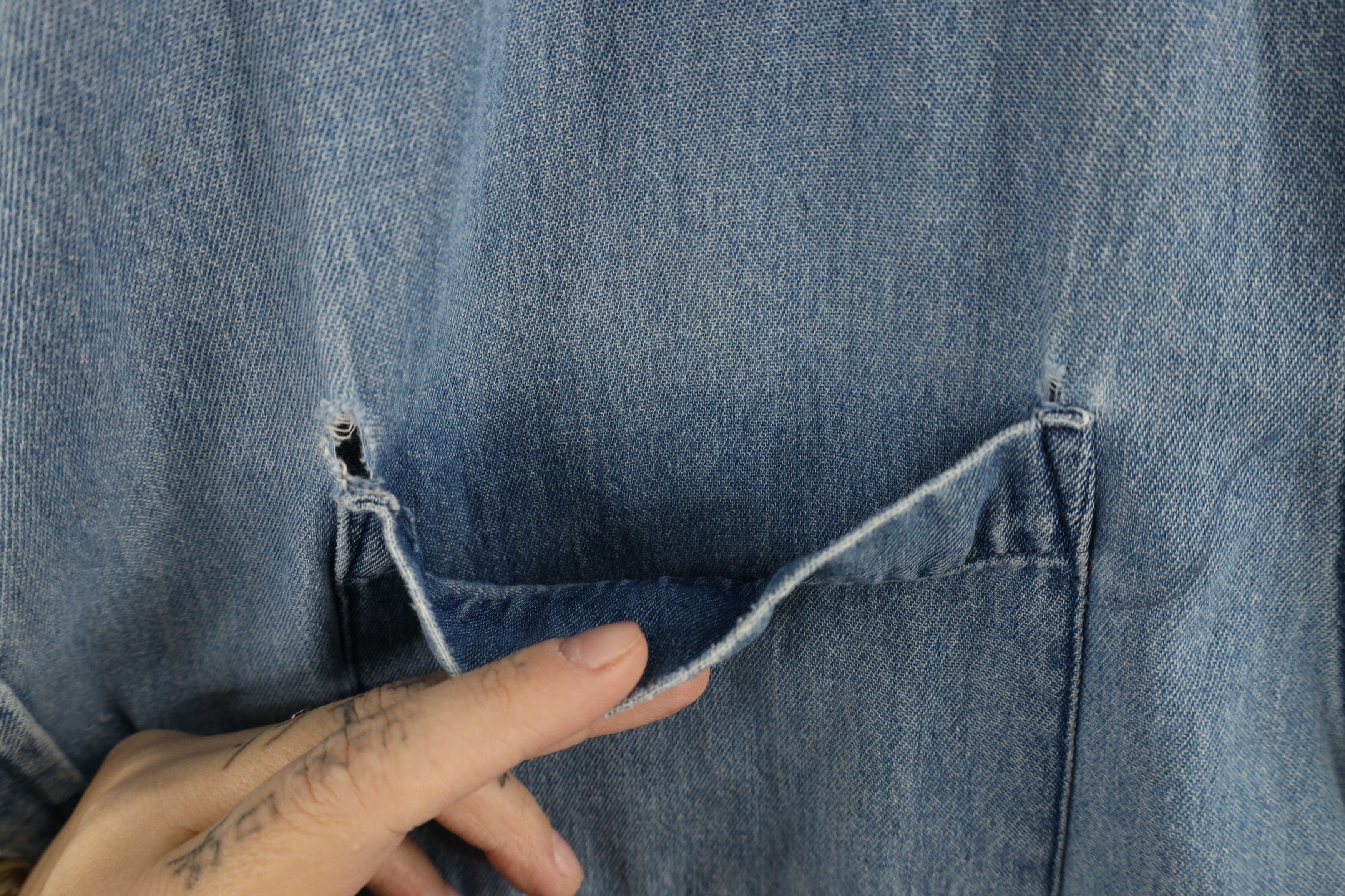 Vintage Vintage 90s Streetwear Short Sleeve Denim Button Down Shirt Size US XXL / EU 58 / 5 - 6 Thumbnail