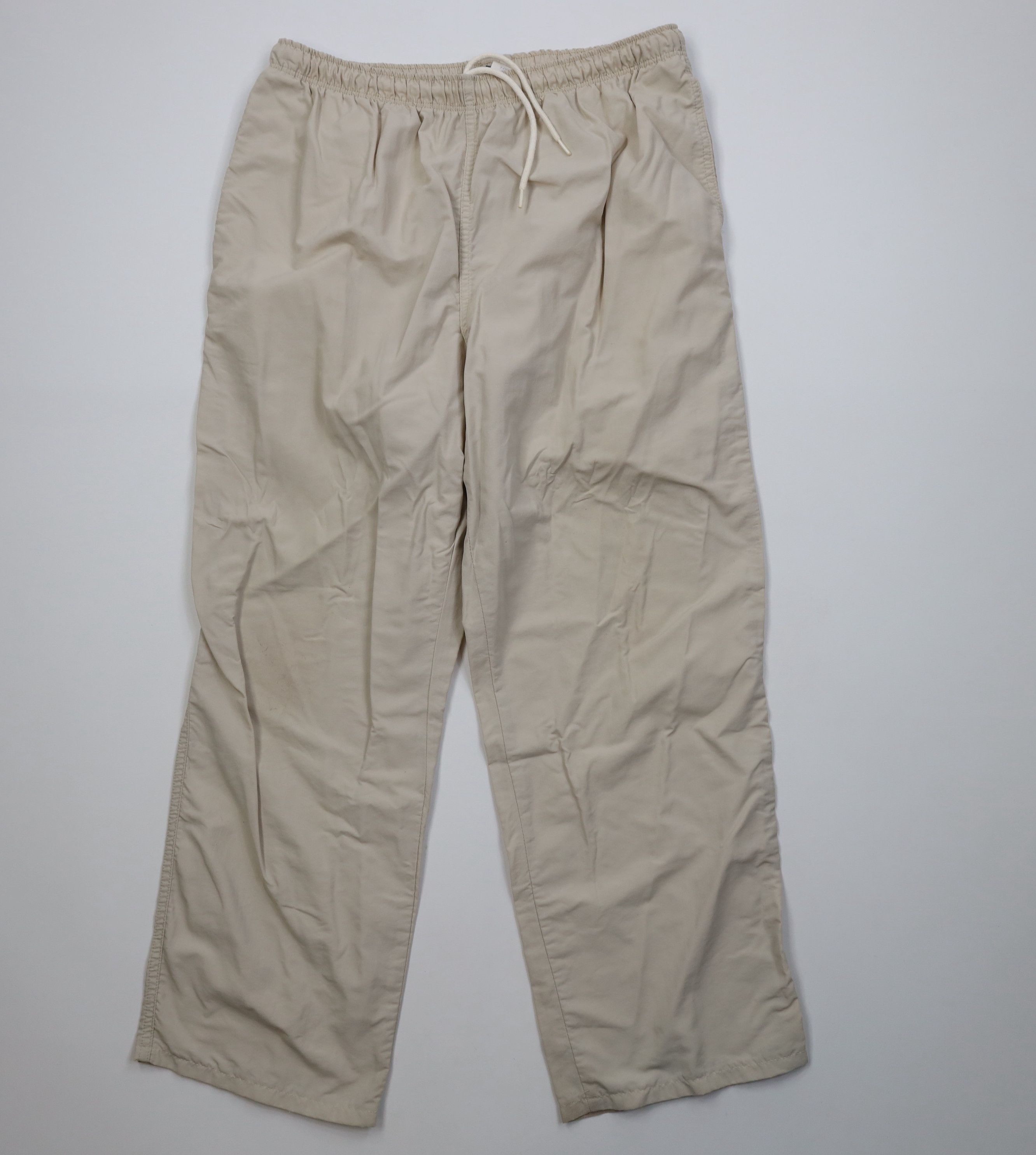 Lands' End Vintage 90s Lands End Wide Leg Windbreaker Pants Beige USA Size US 33 - 1 Thumbnail