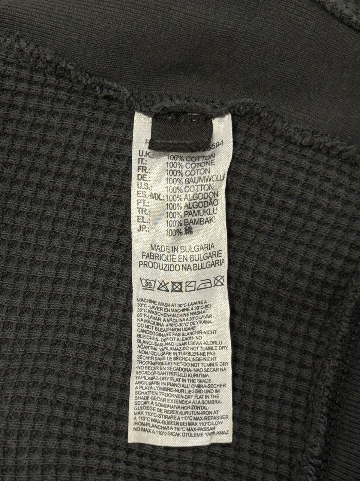 Diesel Diesel Distressed Charcoal Gray Waffle Zip Hoodie M/L Size US M / EU 48-50 / 2 - 8 Thumbnail