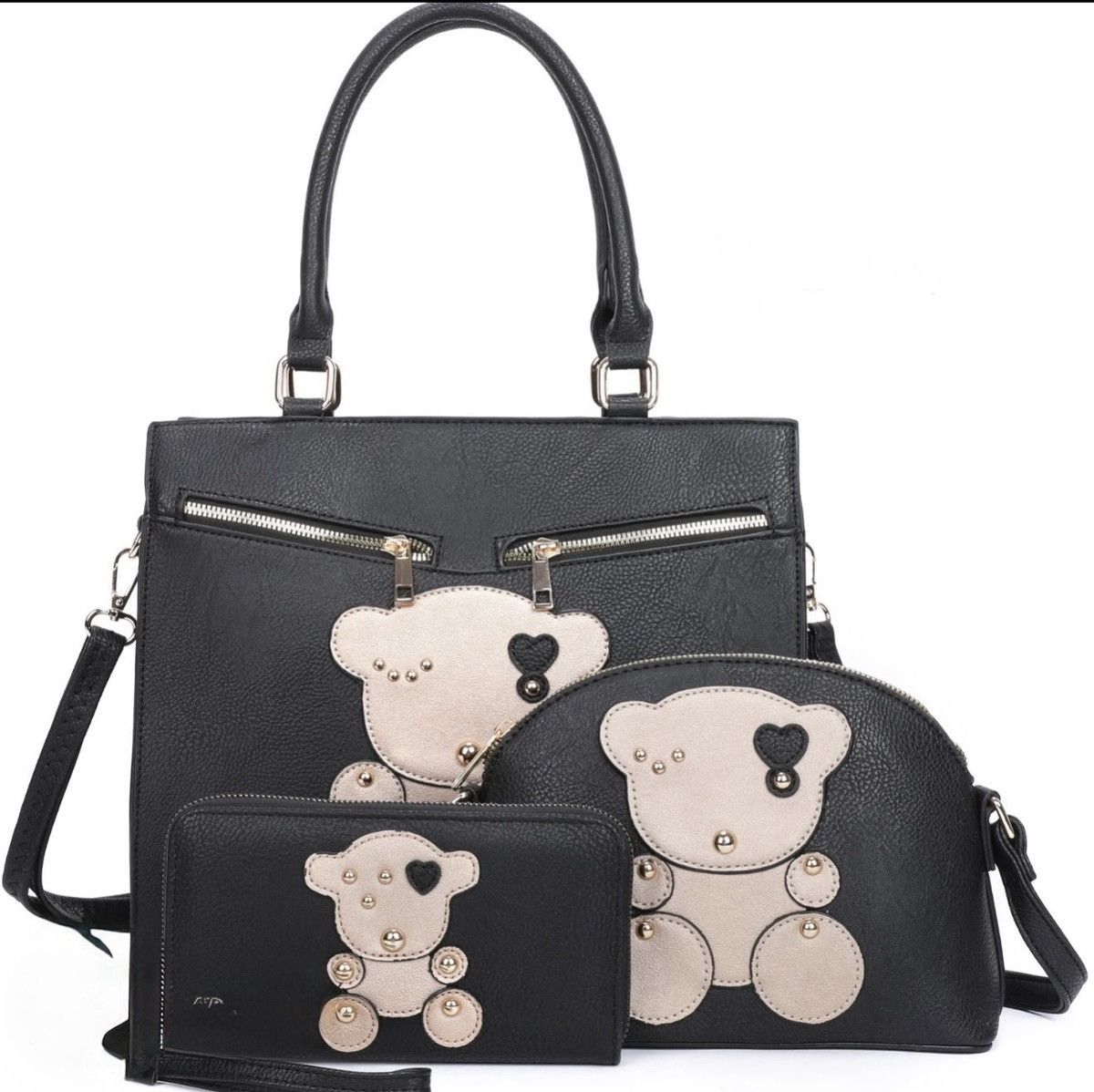 Other Vegan Leather Teddy Bear Bag Set (Tote, Crossbody & Wallet) Size ONE SIZE - 1 Preview