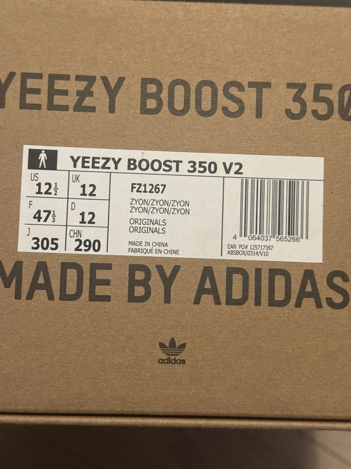 Adidas YEEZY BOOST 350 V2 FZ1267 ZYON Size US 12.5 / EU 45-46 - 6 Thumbnail