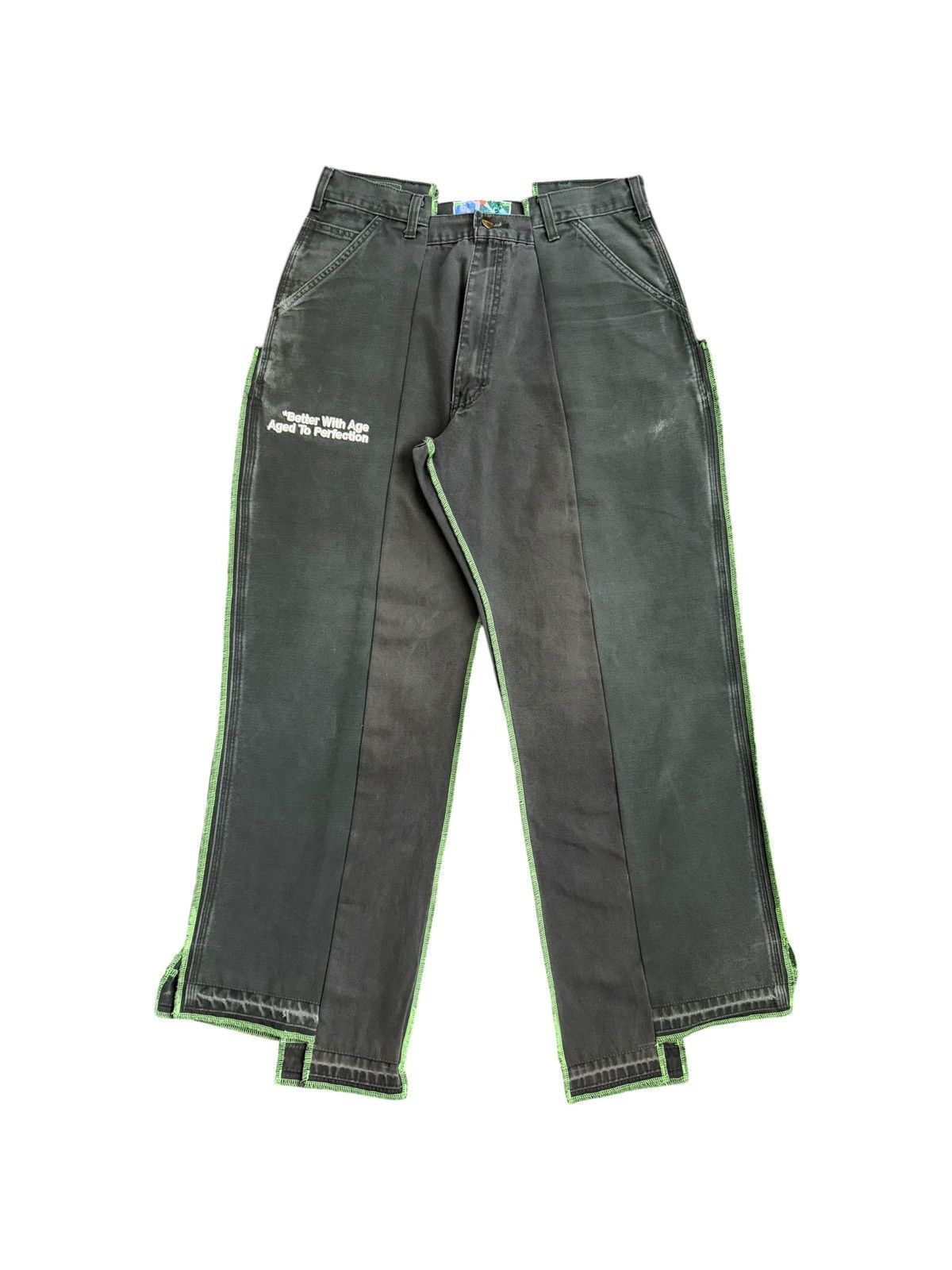 Better With Age Better With Age Olive Wide Leg Carhartt Jeans Size US 30 / EU 46 - 1 Thumbnail