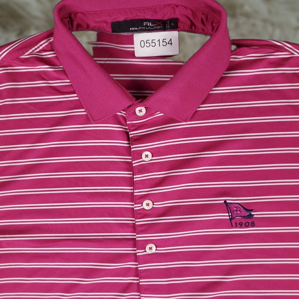 Ralph Lauren Ralph Lauren RLX Polo Shirt Mens XL Pink Striped Golf Casual Short Sleeve Size US XL / EU 56 / 4 - 1 Thumbnail