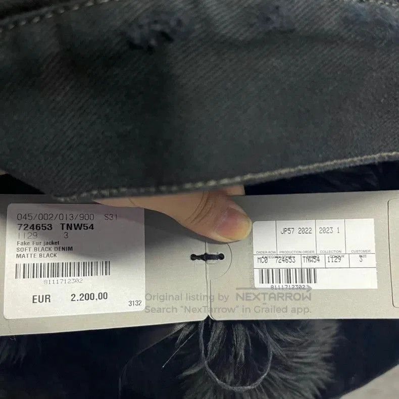 Balenciaga Balenciaga Black Fur Collar Denim Jacket. Size US XS / EU 42 / 0 - 6 Thumbnail