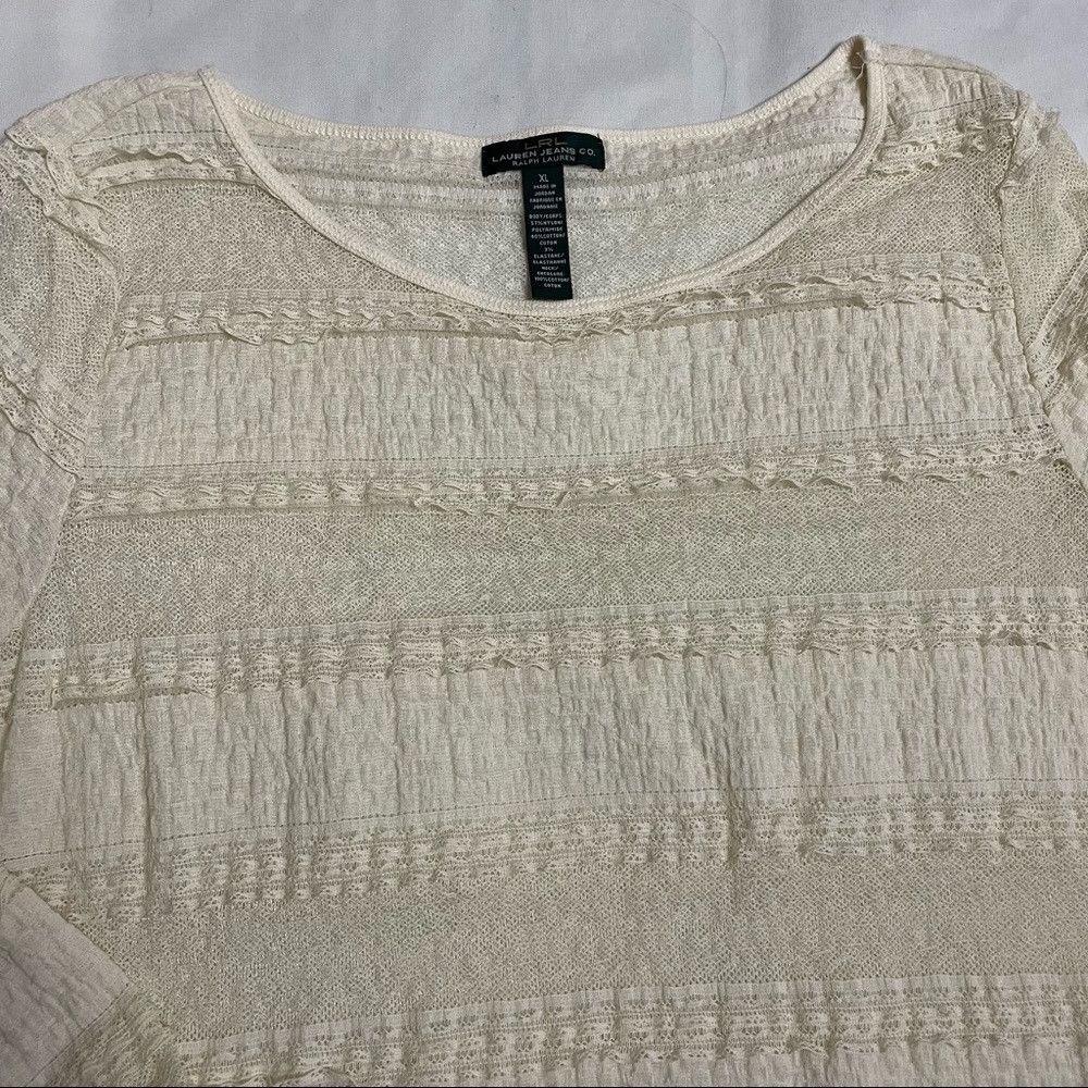 Lauren Ralph Lauren LRL Ralph Lauren Jeans Ivory Lace Top Size XL Size XL / US 12-14 / IT 48-50 - 9 Thumbnail