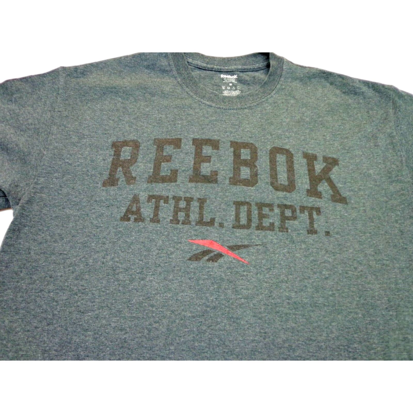 Reebok Reebok Athletic Dept. Heather Gray T Shirt Size Medium Mens Short Sleeve Crew Neck Logo Cotton Blend Solid Size US M / EU 48-50 / 2 - 1 Thumbnail