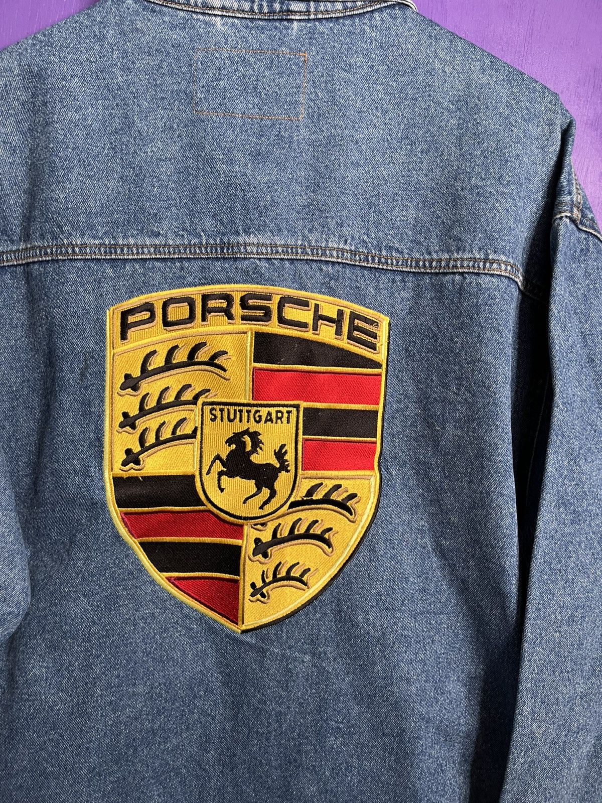Vintage Vintage 90s Porsche big logo denim jacket Size US XXL / EU 58 / 5 - 3 Thumbnail