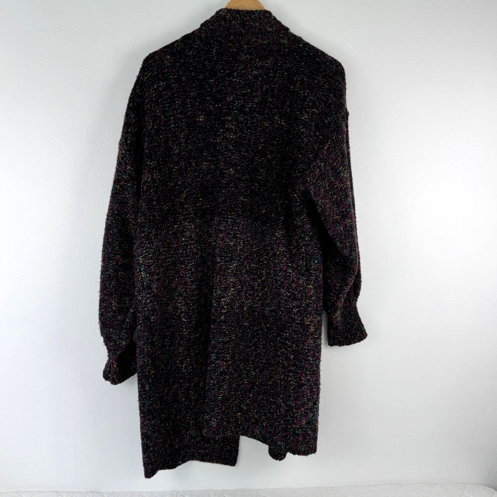 Vintage VINTAGE Westbound 80s Rainbow Confetti Knit Sweater Coat Black M Size M / US 6-8 / IT 42-44 - 2 Thumbnail