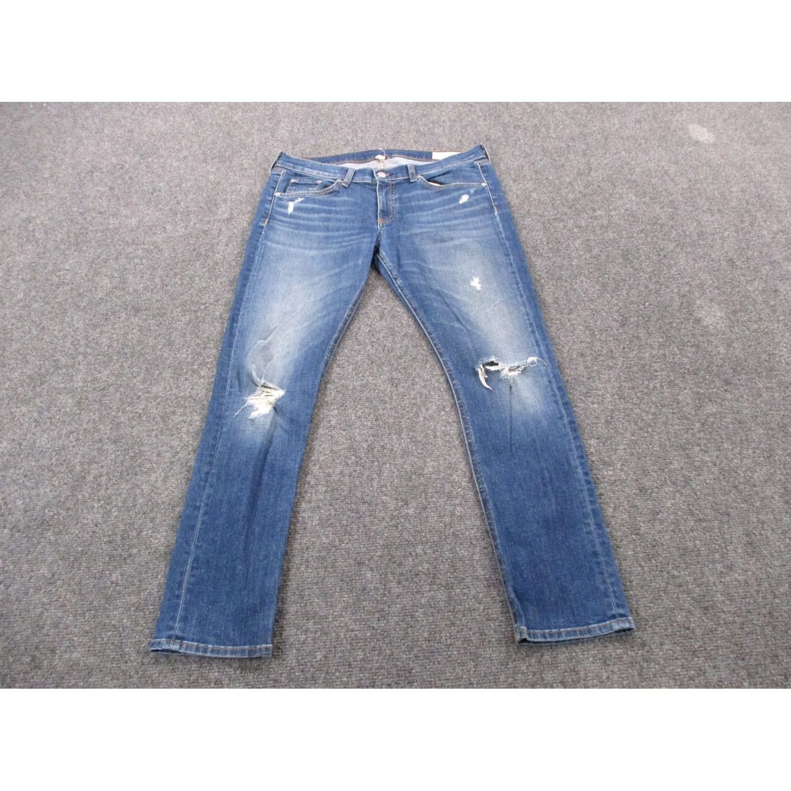 Rag & Bone rag & bone Jeans Womens 30 Blue Denim Capri Straight Casual Faded USA Made Size 24" / US 00 / IT 34 - 2 Thumbnail