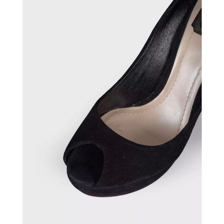 Dior Christian Dior Black Suede Open Toe Pumps Sz.39.5 Size US 8.5 / IT 38.5 - 4 Thumbnail