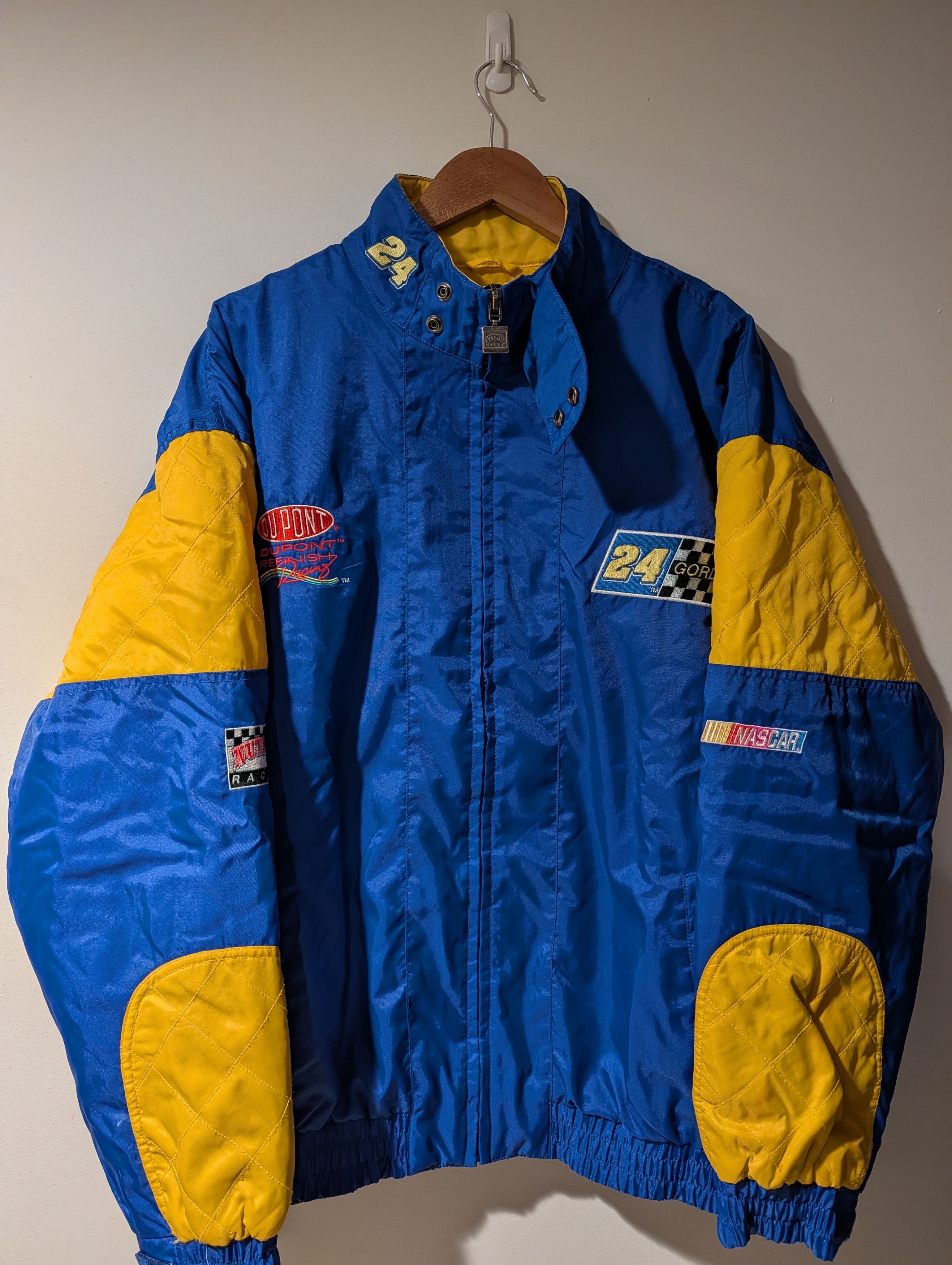NASCAR Vintage 90s Jeff Gordan Dupont Racing Nascar Nutmeg Jacket Size US XL / EU 56 / 4 - 1 Thumbnail