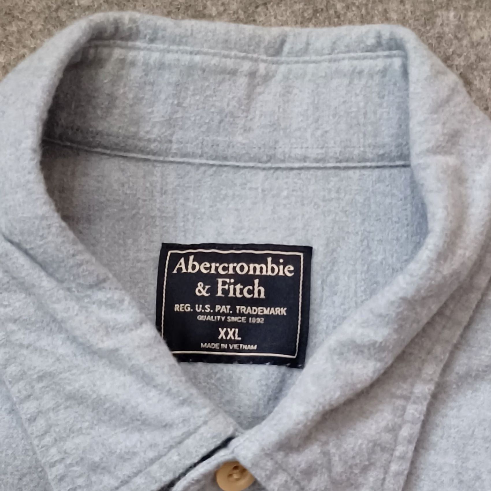 Abercrombie & Fitch Abercrombie & Fitch Shirt Mens 2XL Gray Flannel Heavy Shacket Button-Up Casual Workwear Pocketed Size US XXL / EU 58 / 5 - 2 Thumbnail