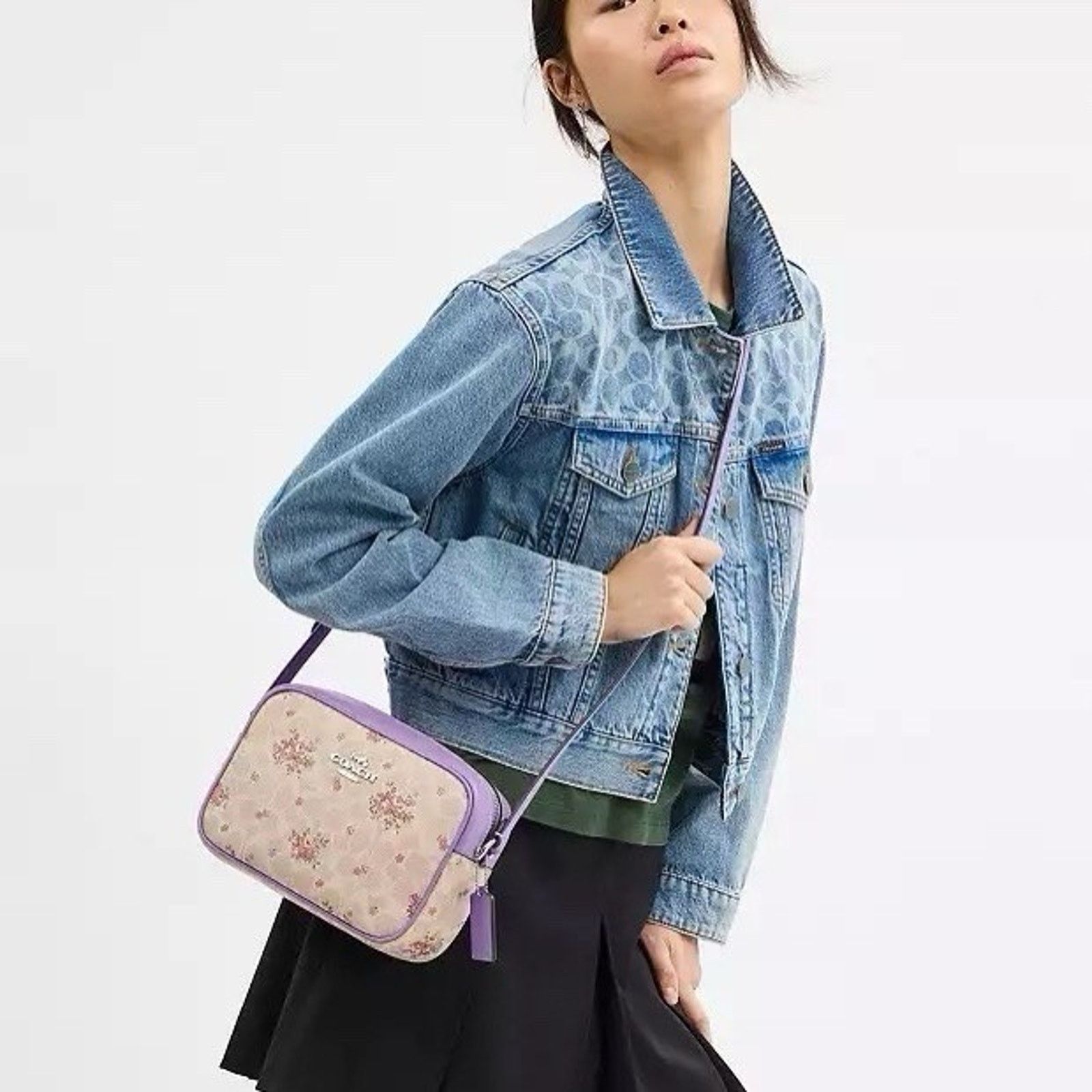 Coach NWT Coach CAT03 Floral Jamie Camera Bag Crossbody Sand Size ONE SIZE - 6 Thumbnail