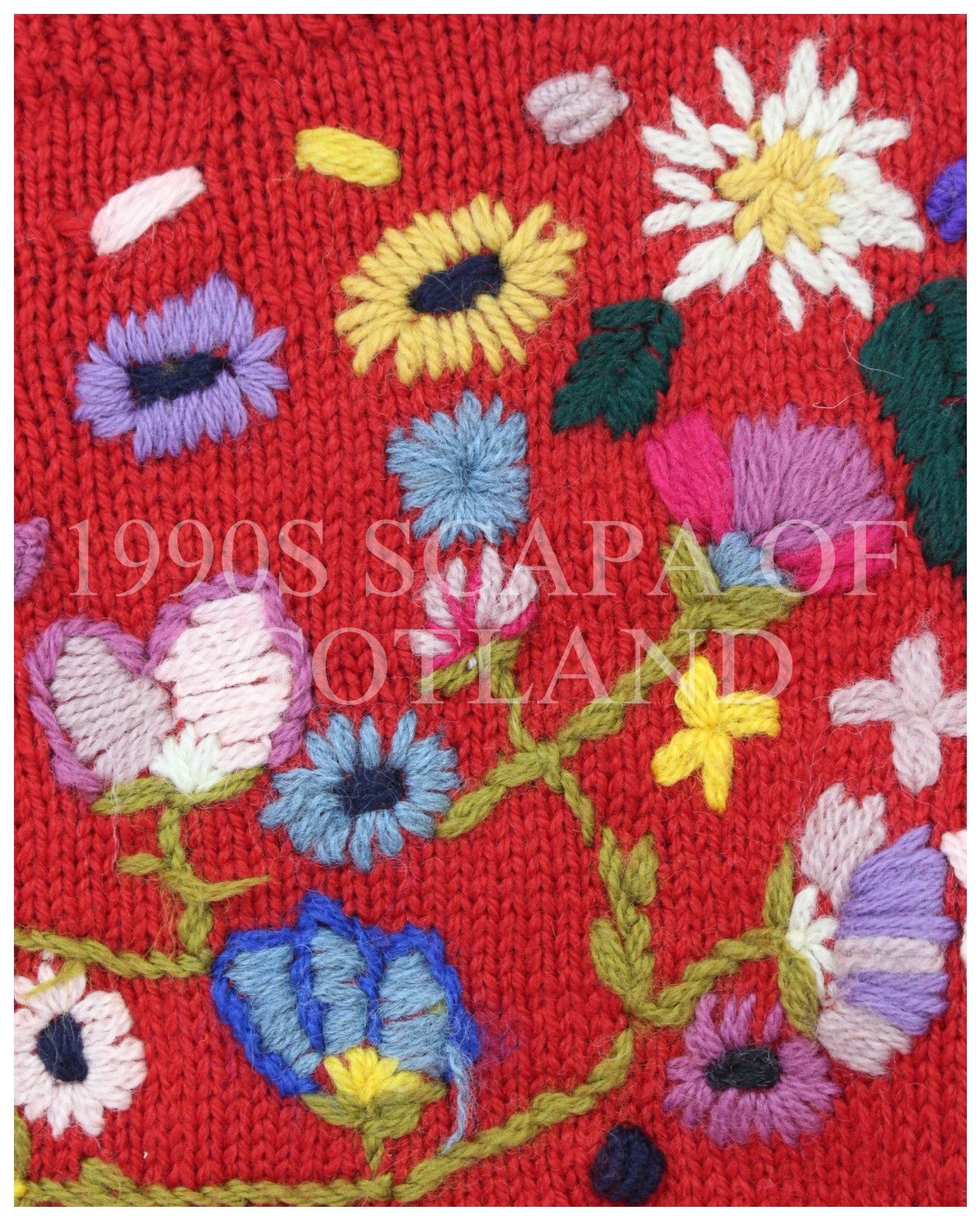 Vintage 1990S SCAPA OF SCOTLAND HAND EMBROIDERED WOOLKNIT Size US S / EU 44-46 / 1 - 3 Thumbnail