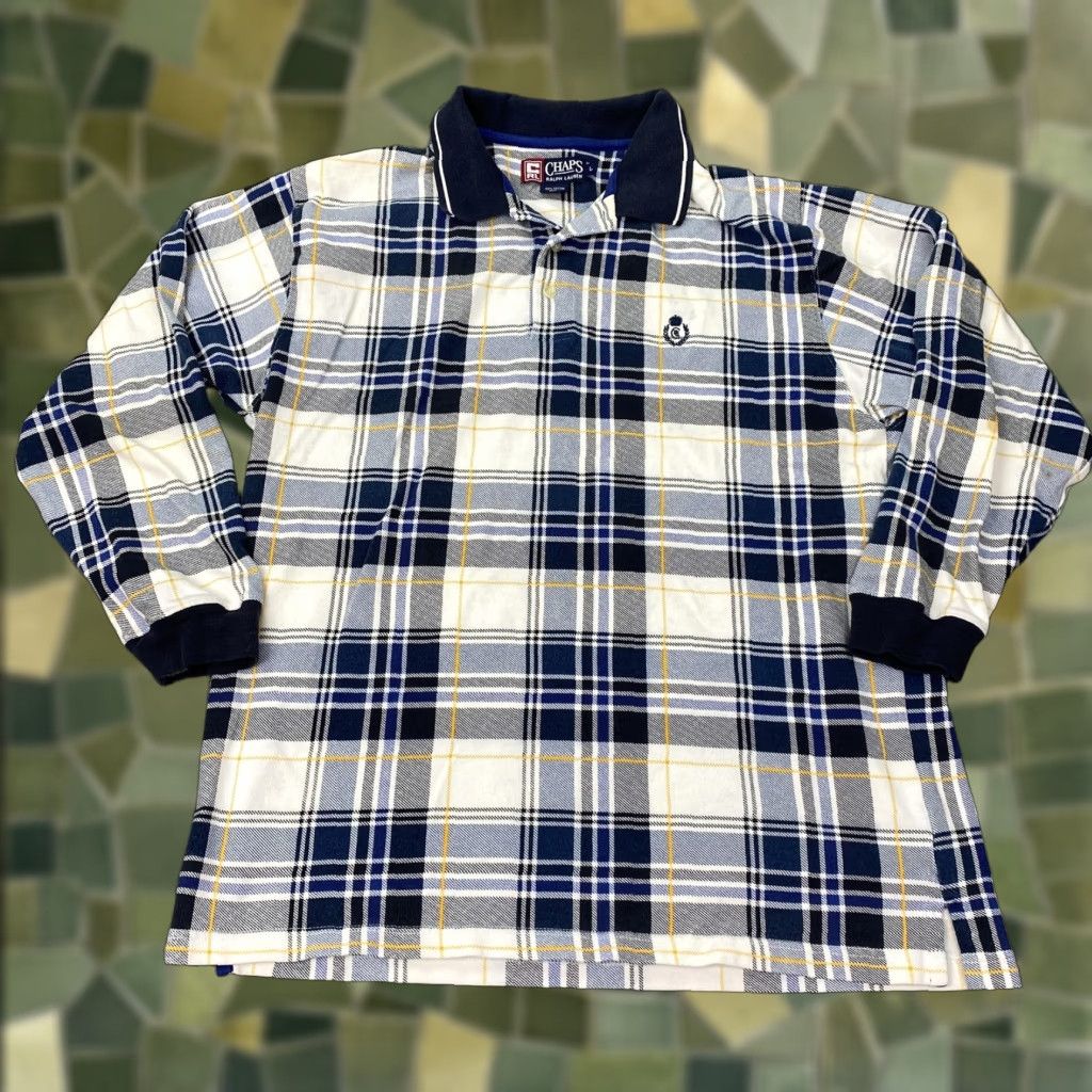 Chaps VINTAGE Chaps Ralph Lauren Polo Shirt Mens Large Blue Plaid Long Sleeve Cotton Size US L / EU 52-54 / 3 - 1 Thumbnail