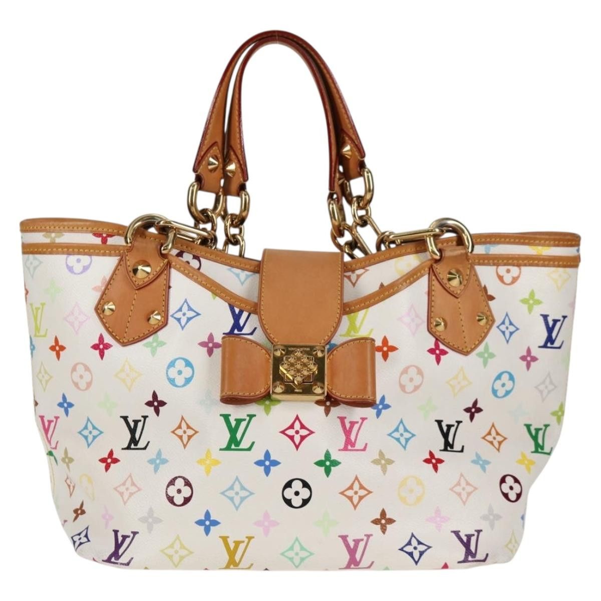 Louis Vuitton LOUIS VUITTON Monogram Multicolor Annie MM Tote Bag White Size ONE SIZE - 13 Thumbnail