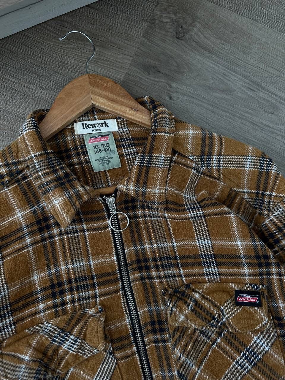 Dickies × Vintage Vintage Dickies Brown Pocket Zip Hoodie Size US L / EU 52-54 / 3 - 7 Thumbnail