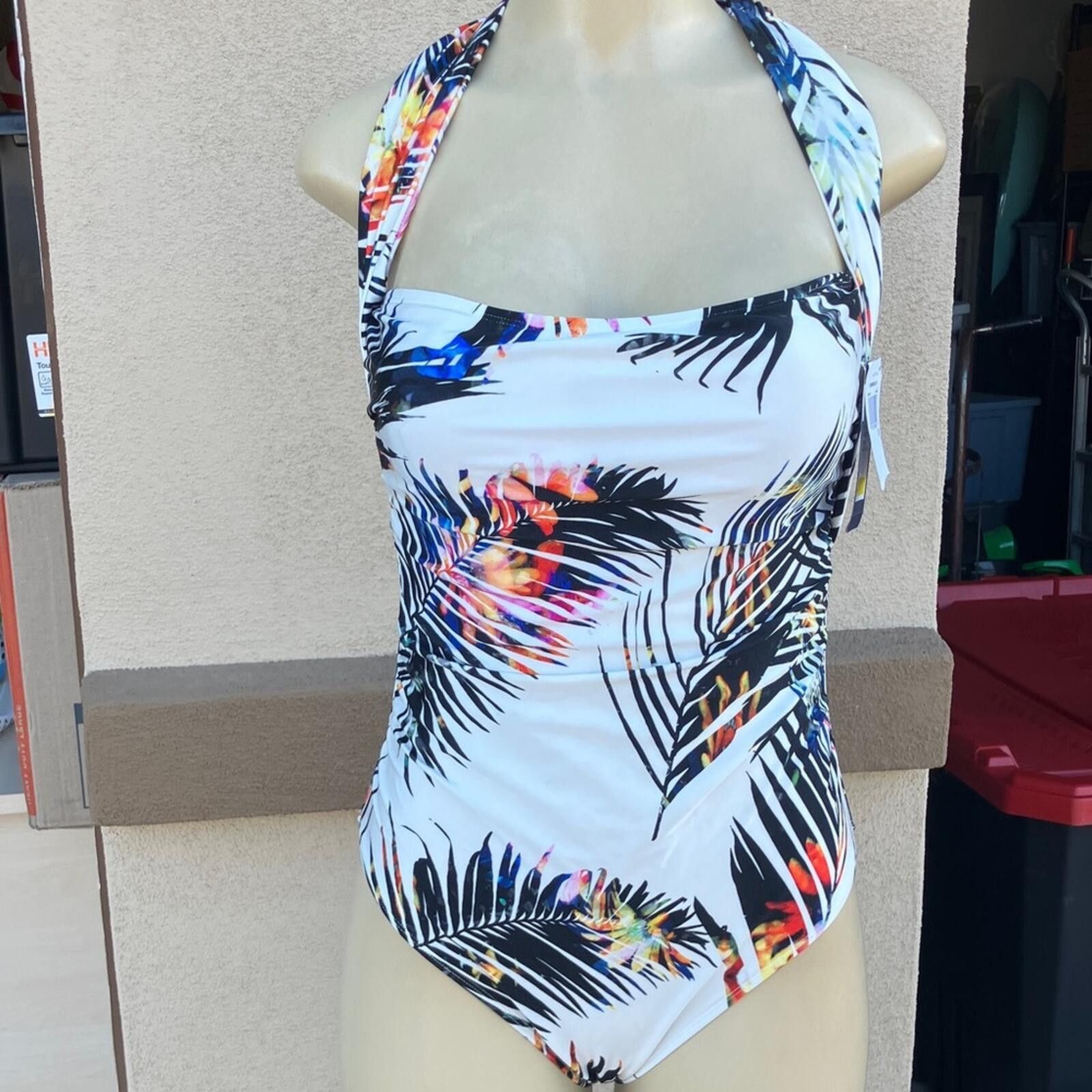 Other RACHEL Rachel Roy Tropical Print Halter One-Piece Swimsuit Size ONE SIZE - 1 Thumbnail
