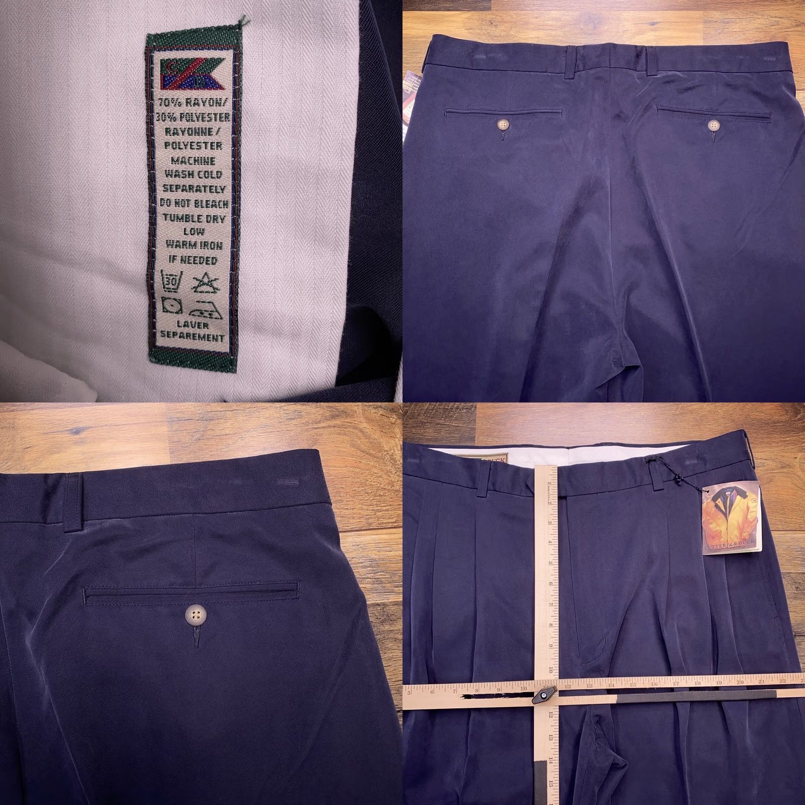 Vintage VINTAGE NAVY Cutter & Buck Pants 38 Mens Blue Pleated Dress Pants Classic Straight Inseam 35 Unhemmed New Size US 38 / EU 54 - 8 Thumbnail