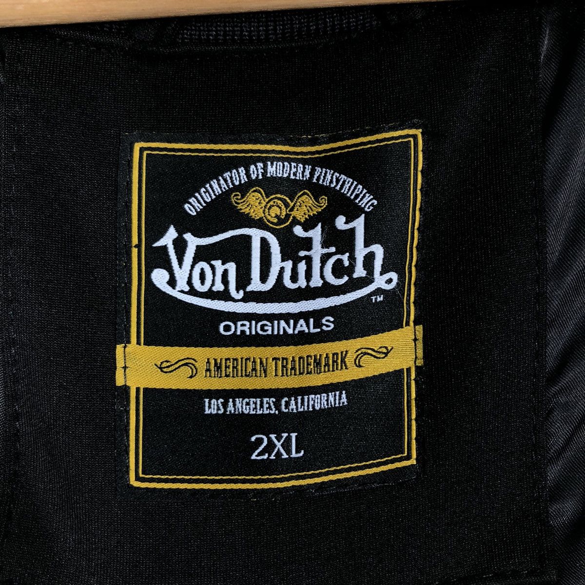 Japanese Brand 🔥Vintage Biker Jacket Von Dutch Leather Handling Big Logo Size US XXL / EU 58 / 5 - 19 Thumbnail