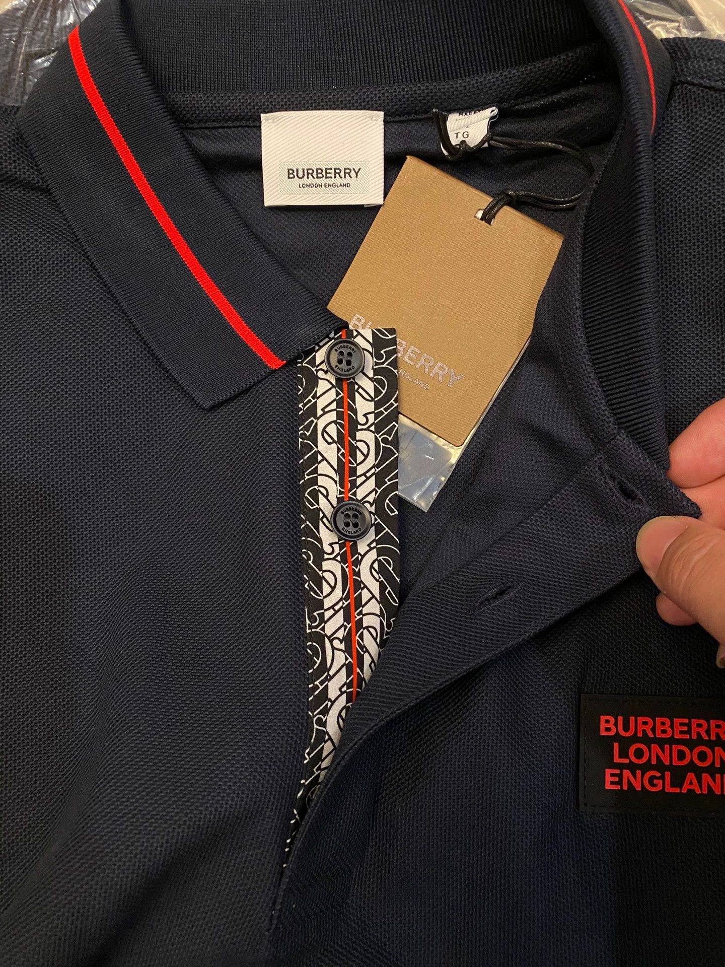 Burberry Burberry TB Placket Polo Shirt Size US XL / EU 56 / 4 - 5 Thumbnail