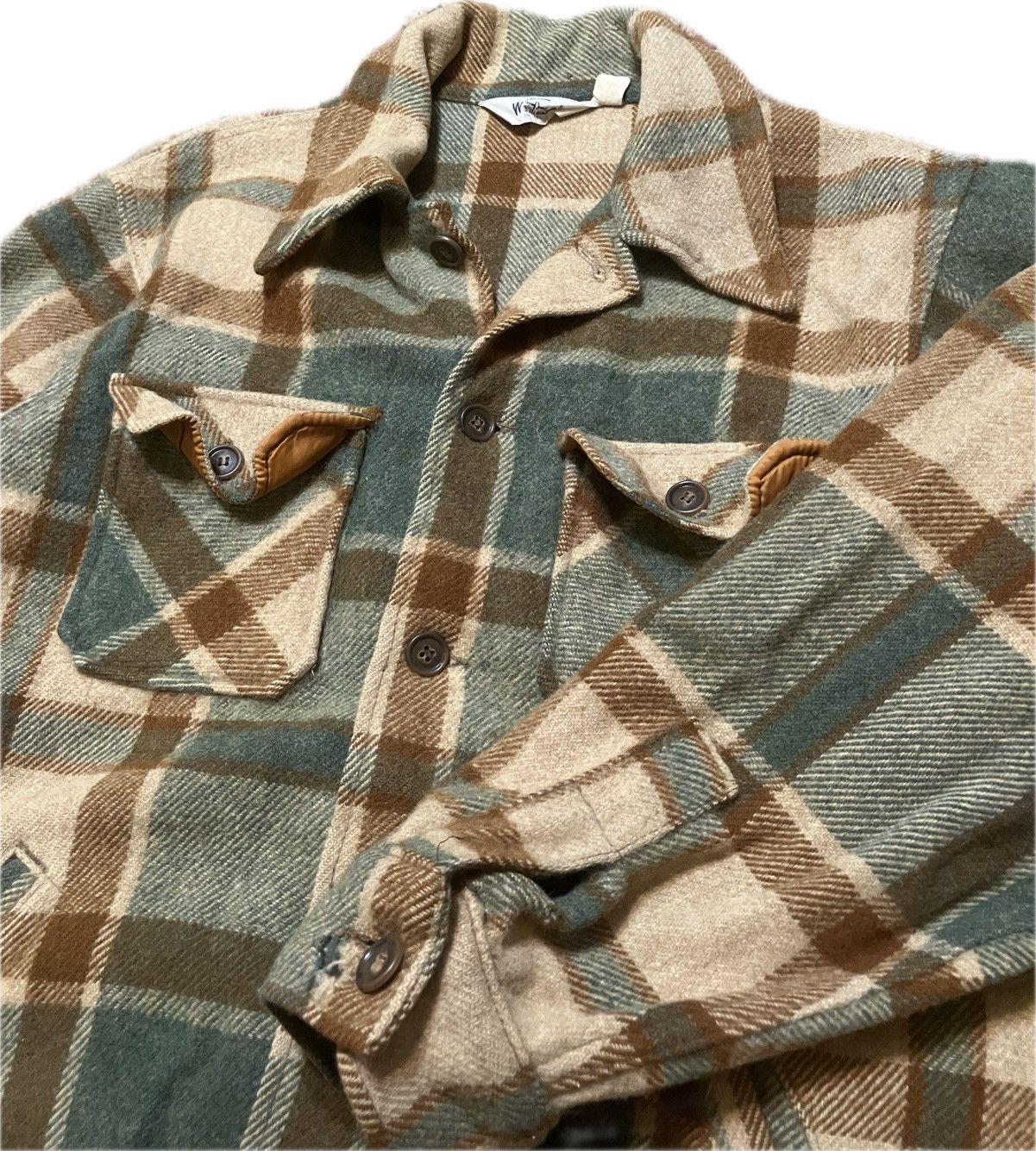 Pendleton × Vintage × Woolrich Woolen Mills 70’s Woolrich Green Plaid Wool Mackinaw Shirt Jacket Size US XL / EU 56 / 4 - 1 Thumbnail
