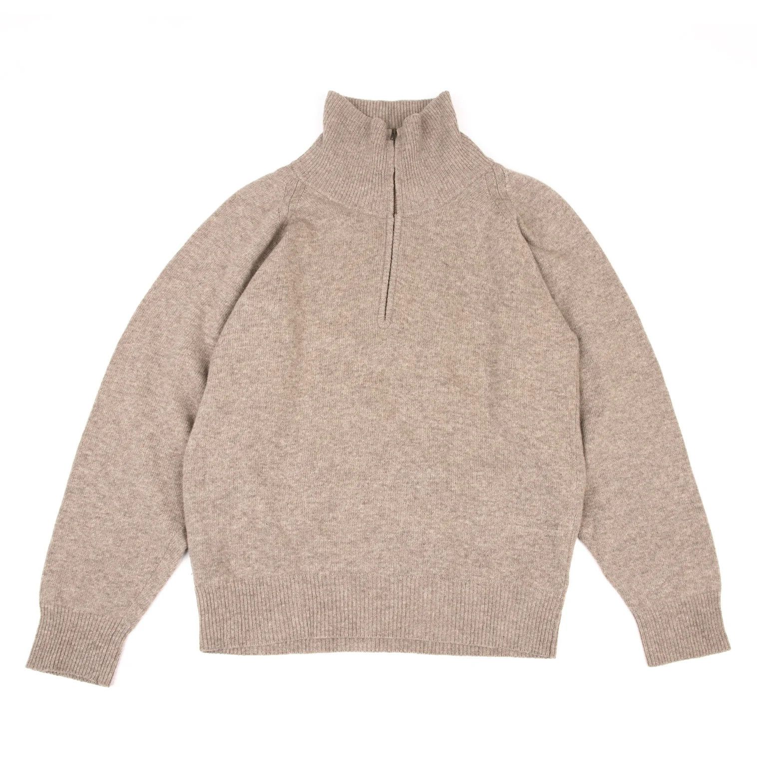 Issey Miyake Wool-Blend High-Neck Half-Zip Knit Sweater in Mocha M Size US M / EU 48-50 / 2 - 1 Thumbnail