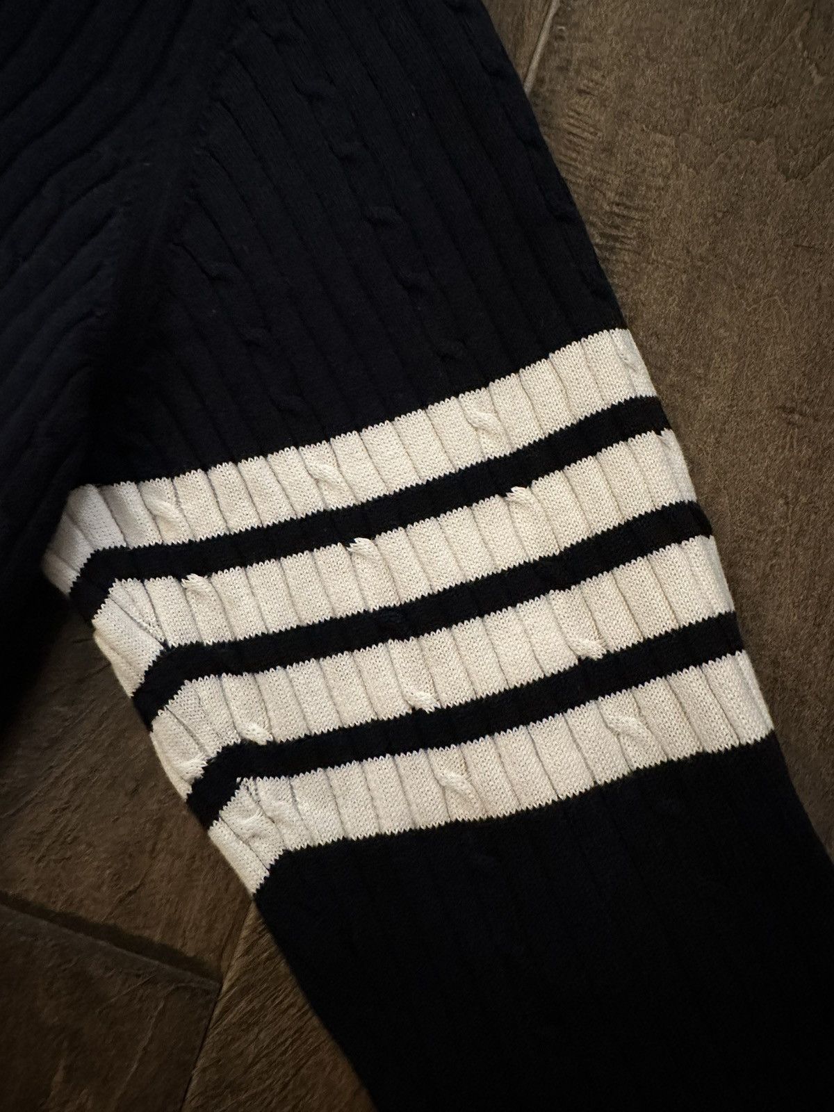 Thom Browne NAVY BABY CABLE RIB COTTON 4-BAR CREWNECK Size US S / EU 44-46 / 1 - 5 Thumbnail