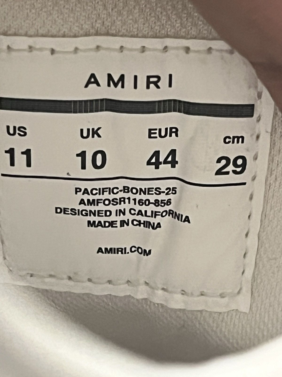 Amiri Amiri Pacific Bones Sneakers Sz 44(11us) Size US 11 / EU 44 - 16 Thumbnail